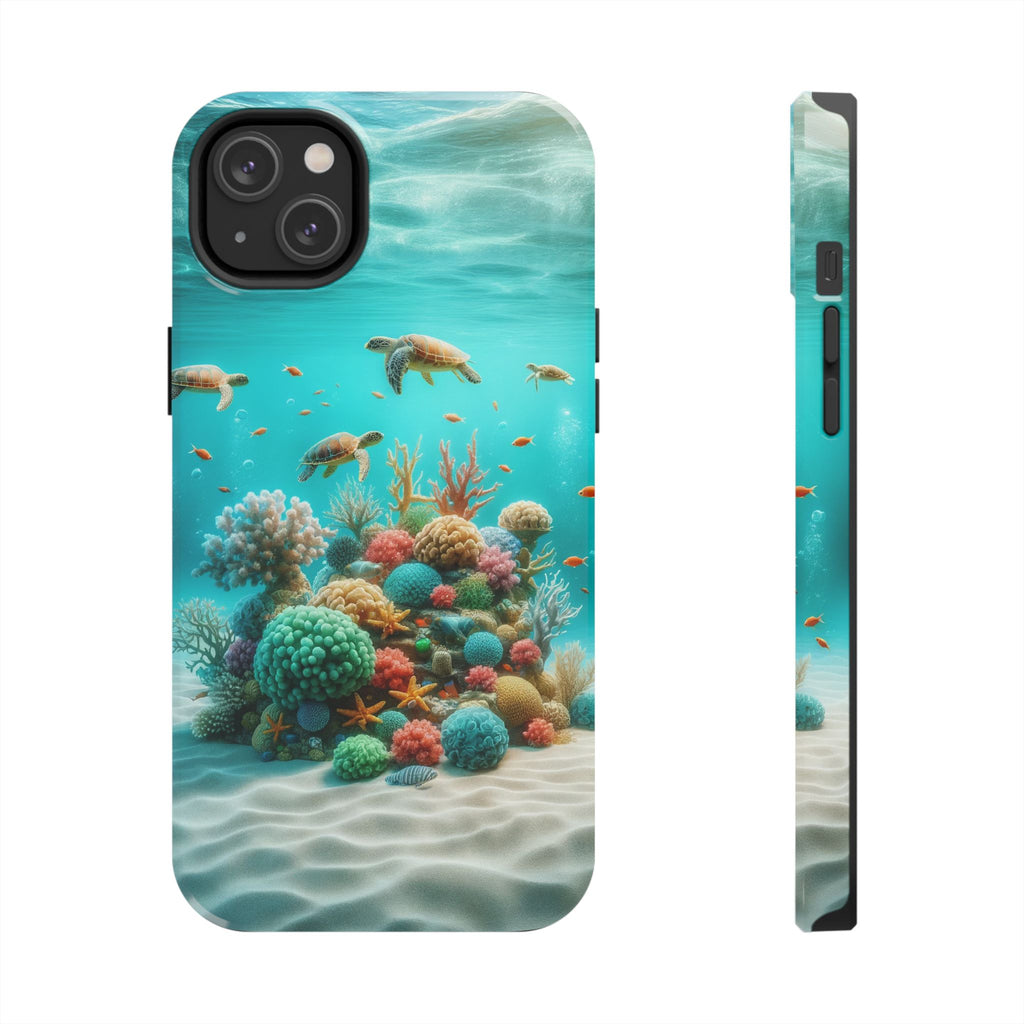 Phone Cases - Turtles on Coral Reef Design