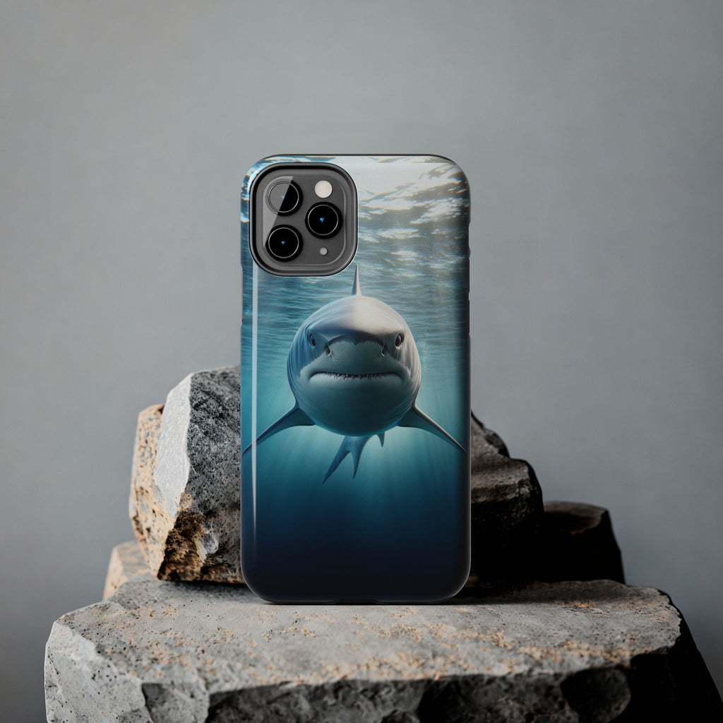 Curious shark - Tough Phone Case