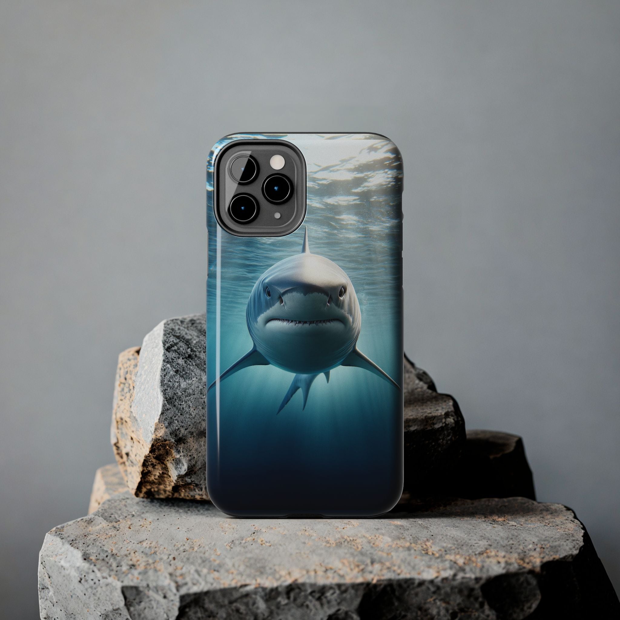 Curious shark - Tough Phone Case