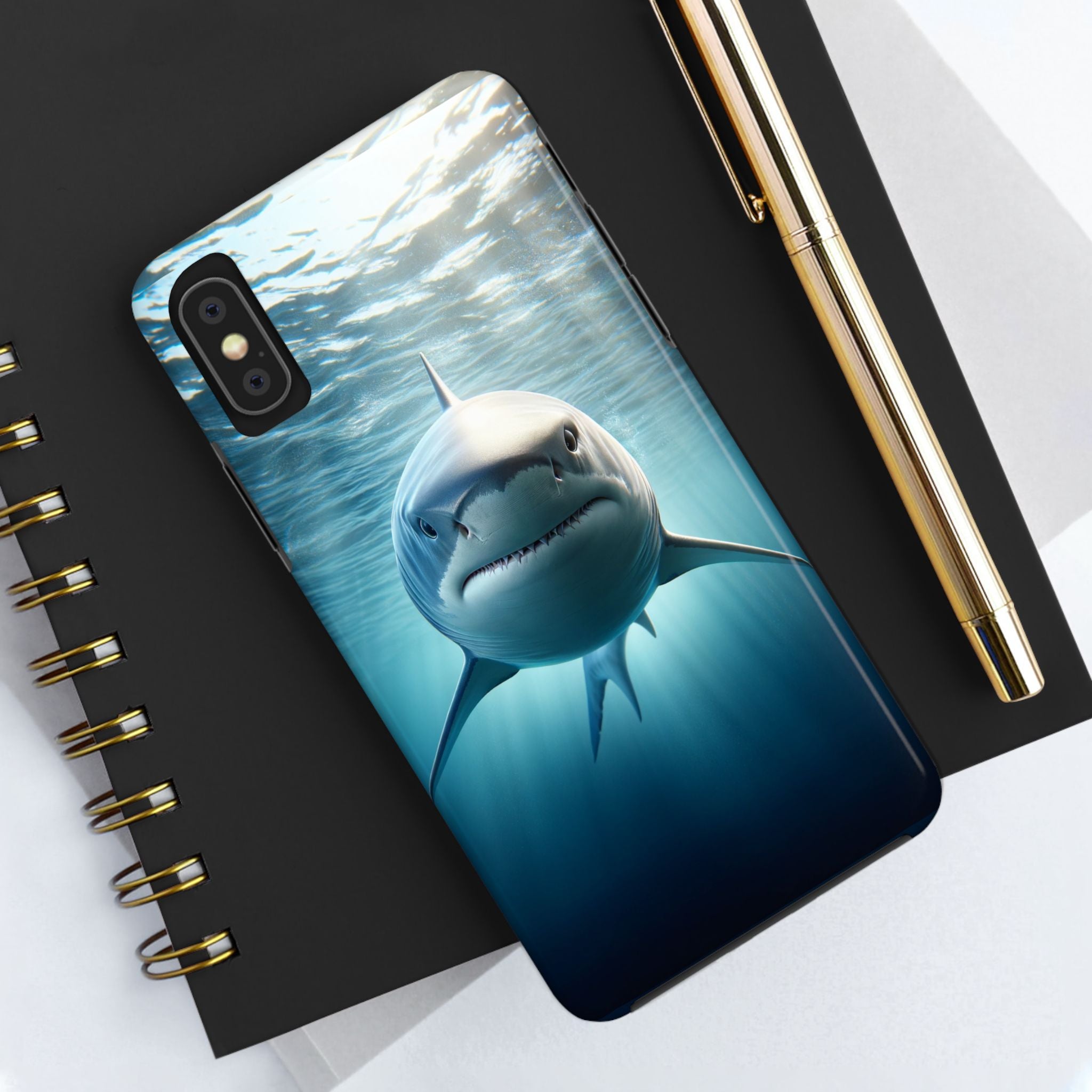 Curious shark - Tough Phone Case