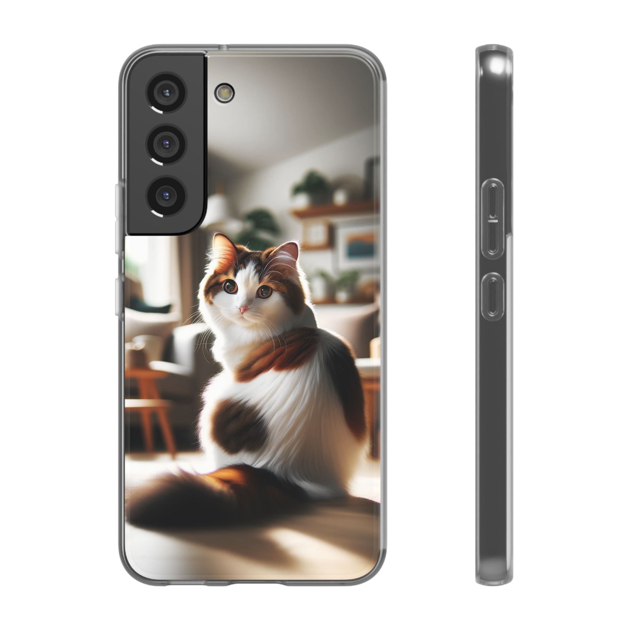 Curious, white-brown cat - Flexi Case (Samsung only)