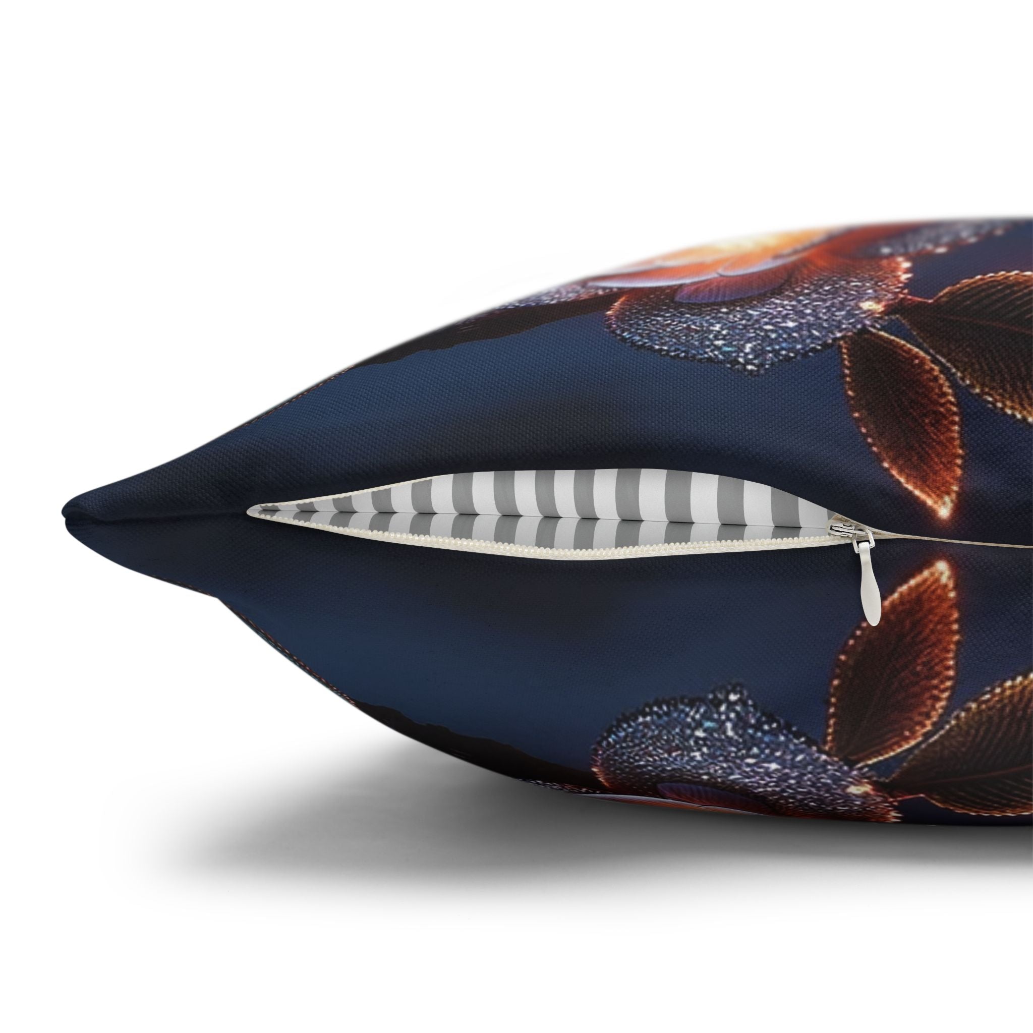 White flowers in the night - Polyester Square Pillowcase