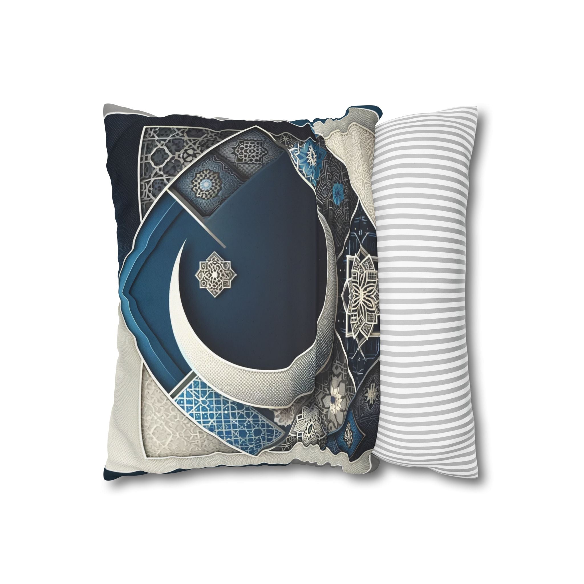 Islamic Art (blue and white) - Suede Square Pillowcase
