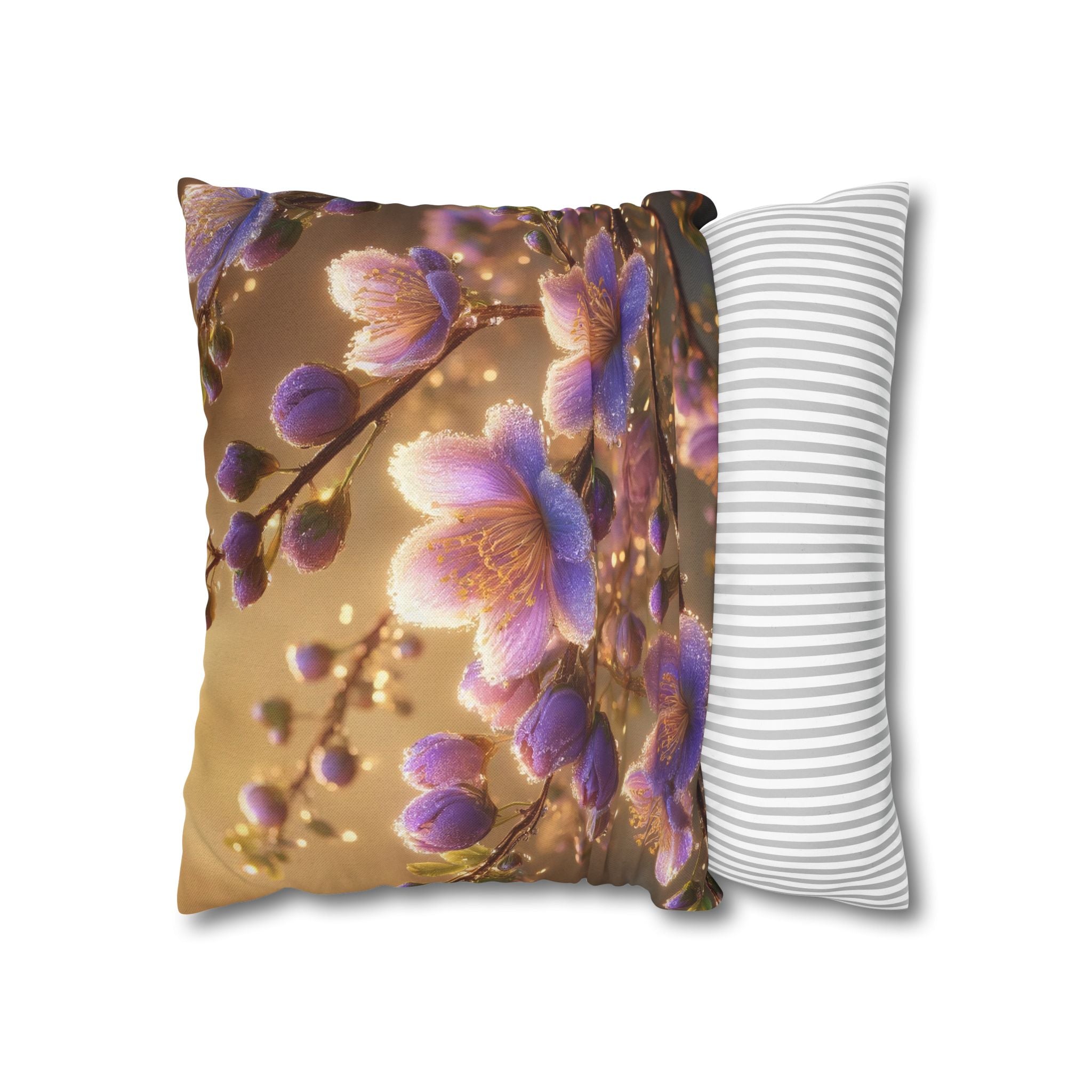 White-lavender flowers - Polyester Square Pillowcase