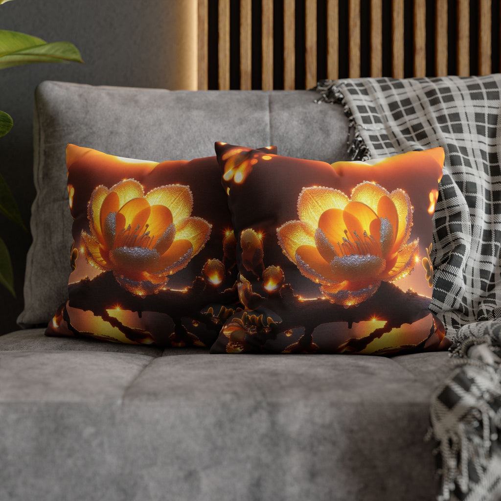 Big yellow flower  - Polyester Square Pillowcase