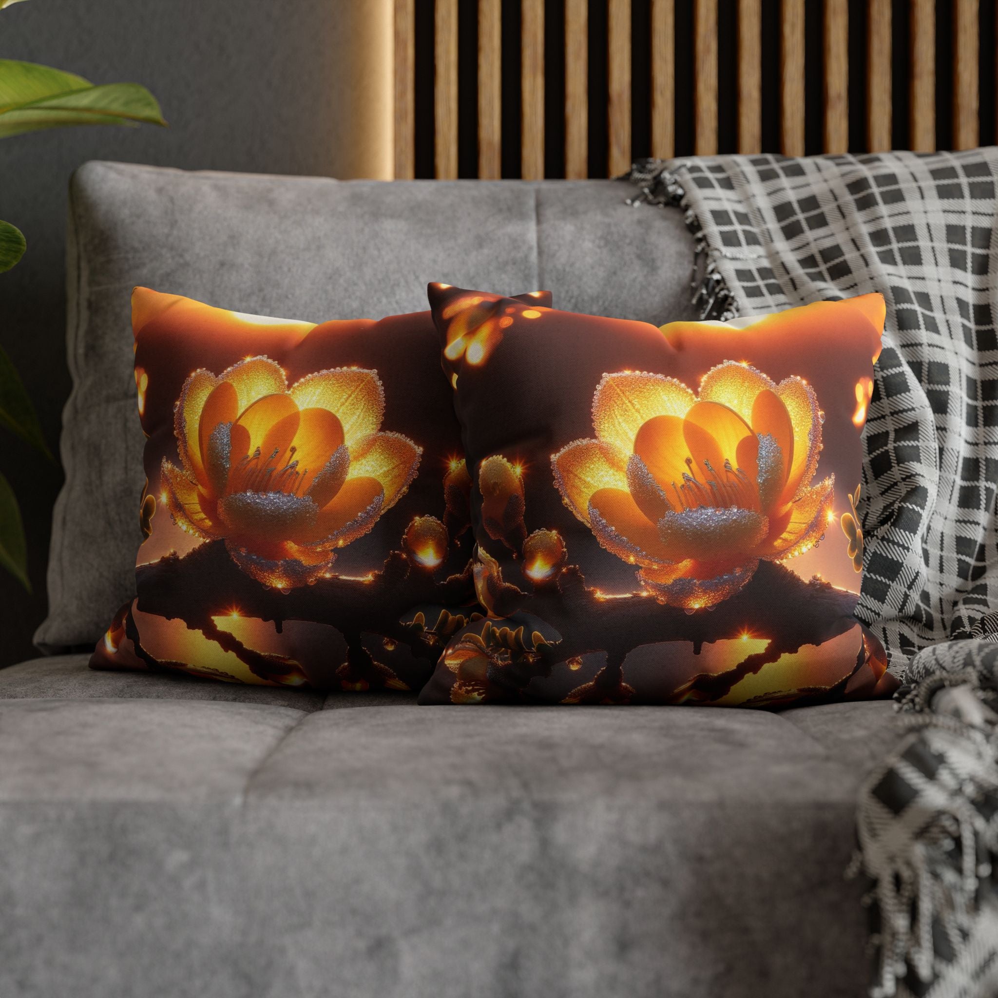 Big yellow flower  - Polyester Square Pillowcase