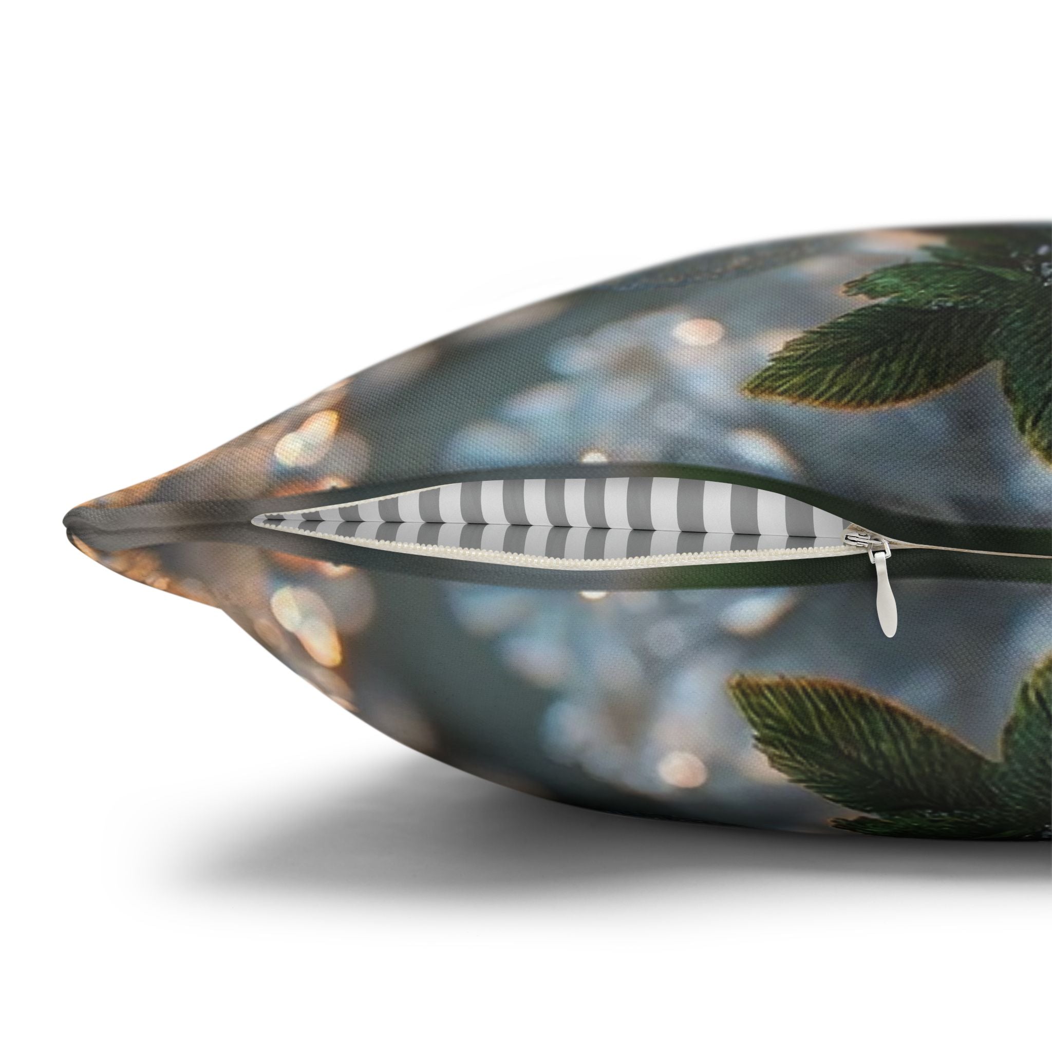 Silver-white diamond flowers - Polyester Square Pillowcase