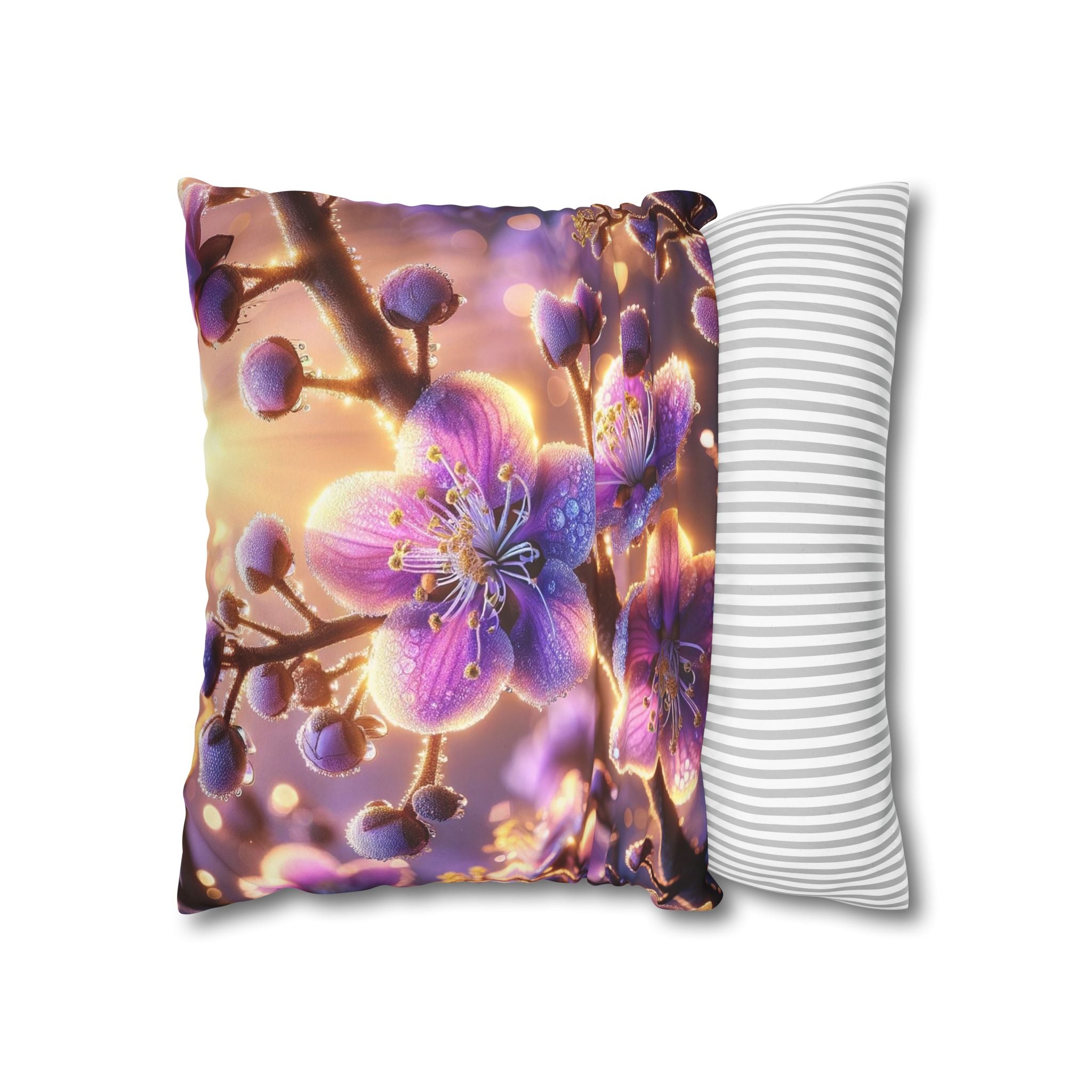 Lavender coloured flowers - Suede Square Pillowcase