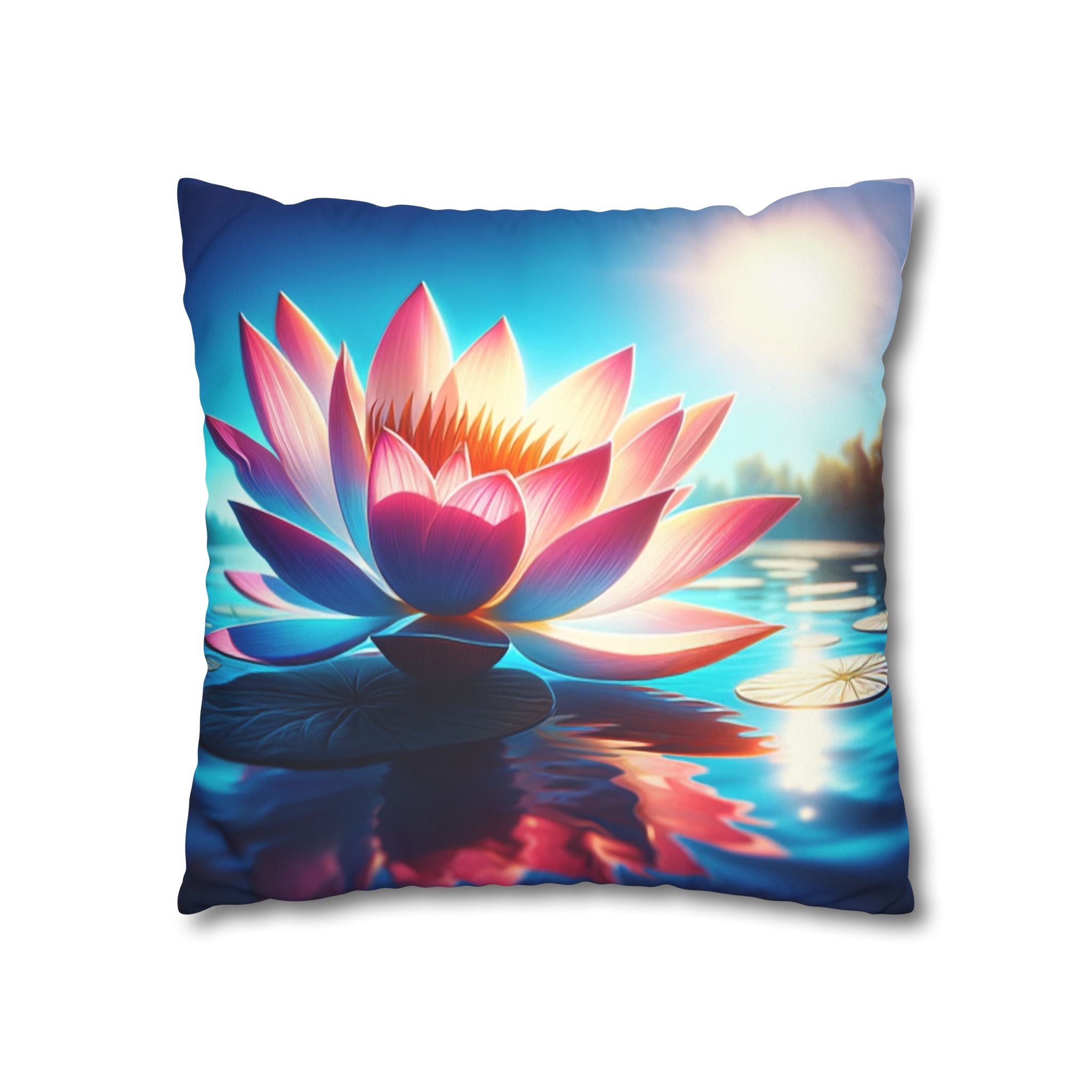 A big lotus flower - Suede Square Pillowcase