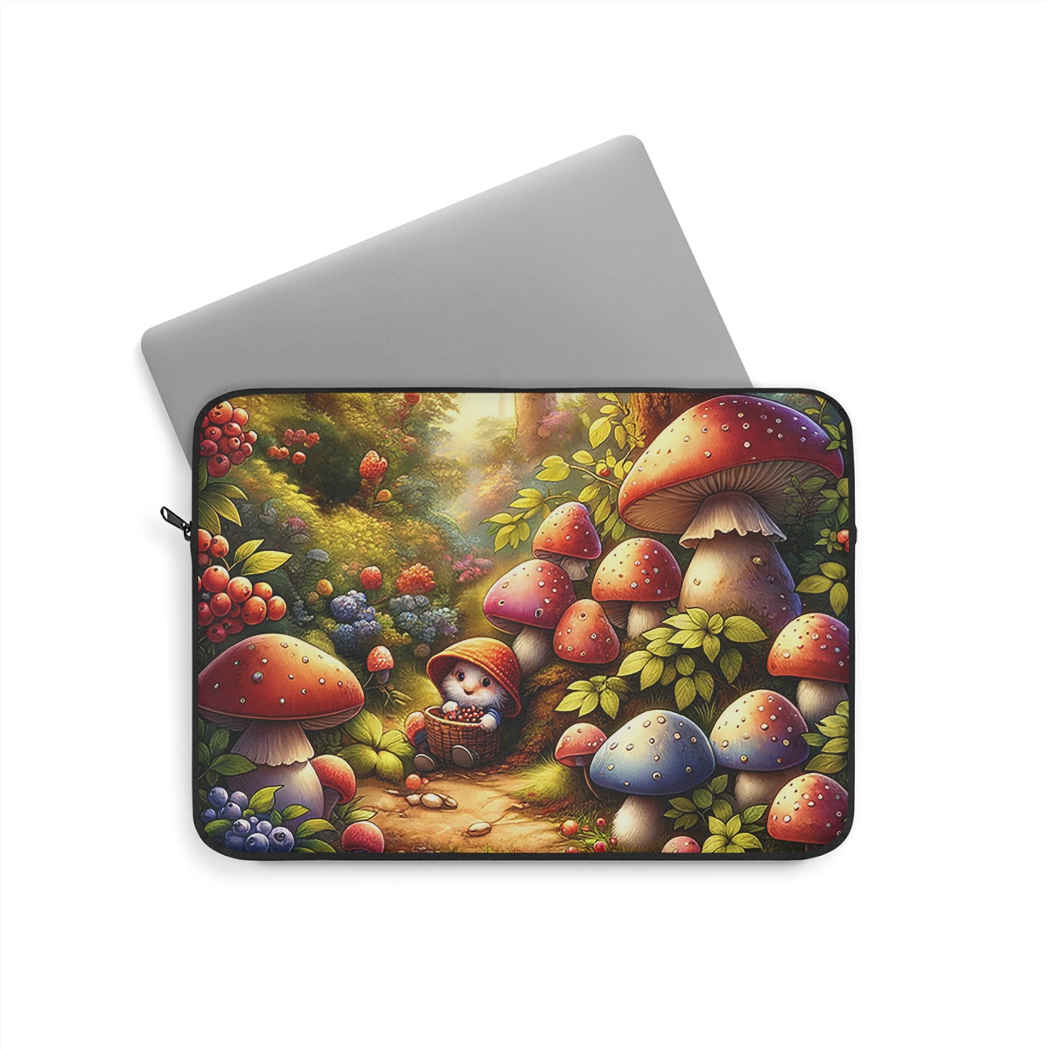 Gnome under mushrooms - Laptop Sleeve