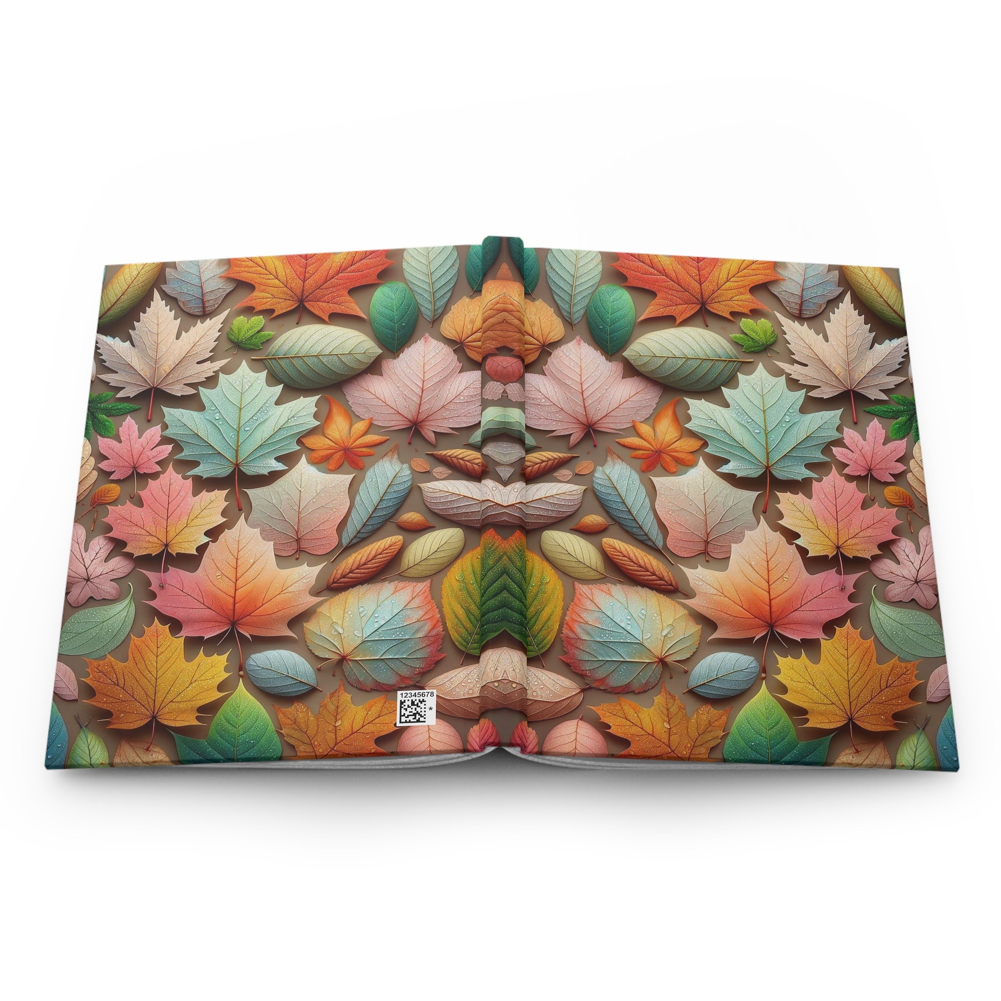 Pastel coloured leaves 2 - Hardcover Notebook