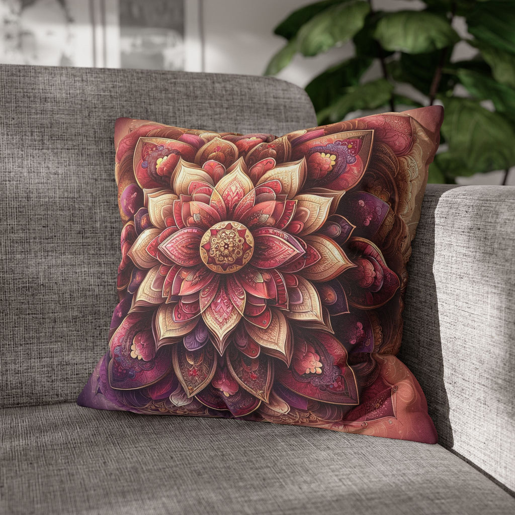 Mandala - Pink design - Spun Polyester Square Pillowcase