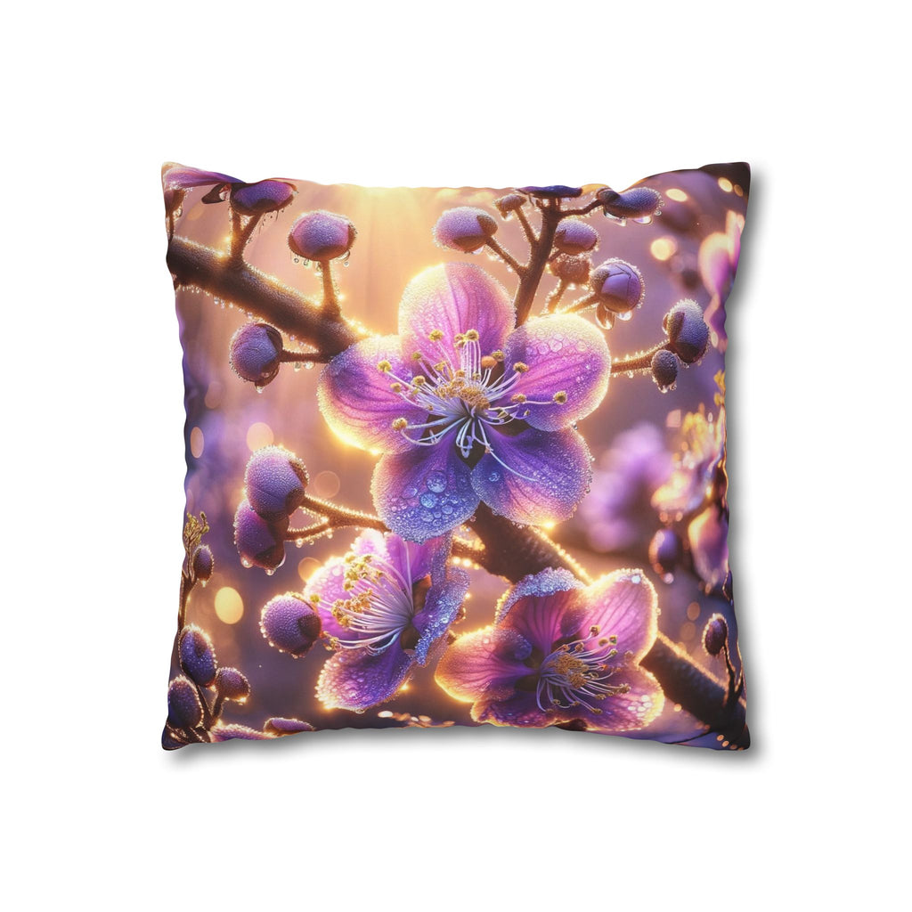Lavender coloured flowers - Suede Square Pillowcase