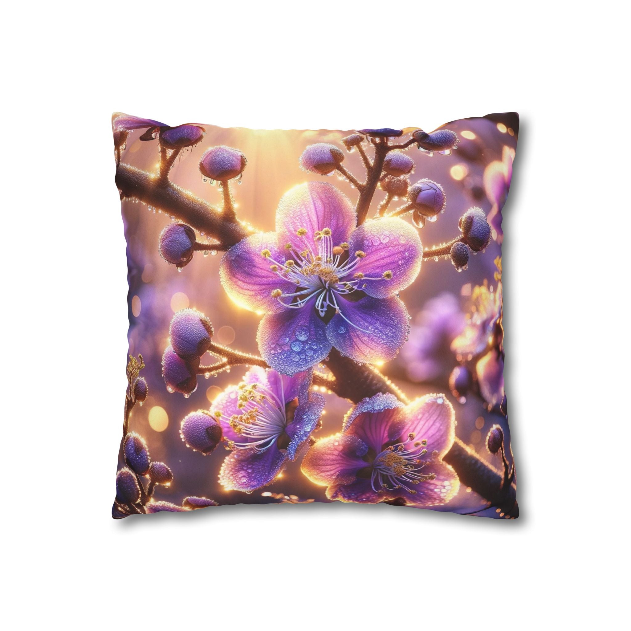 Lavender coloured flowers - Suede Square Pillowcase