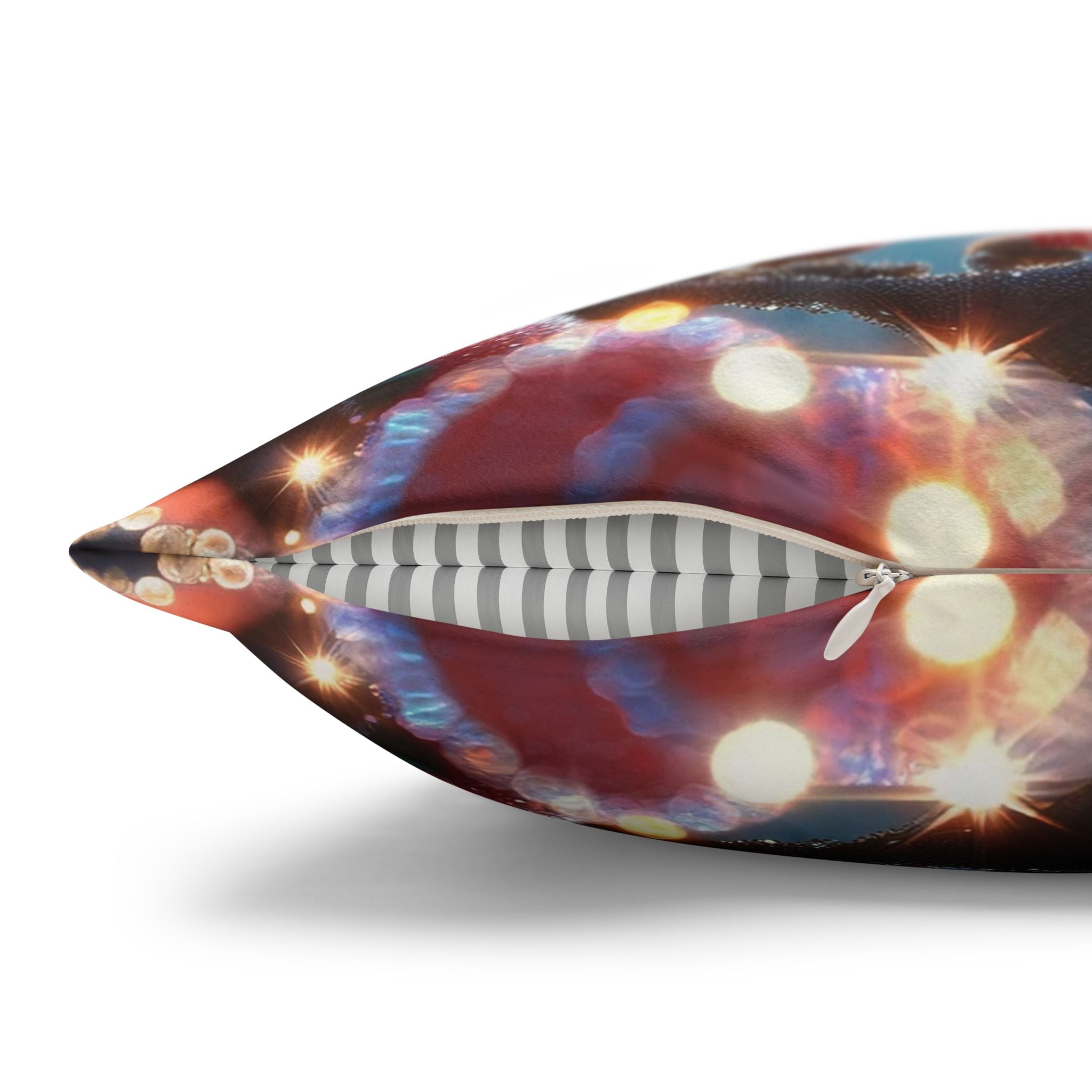 Red diamond flowers (in sun rise) - Suede Square Pillowcase