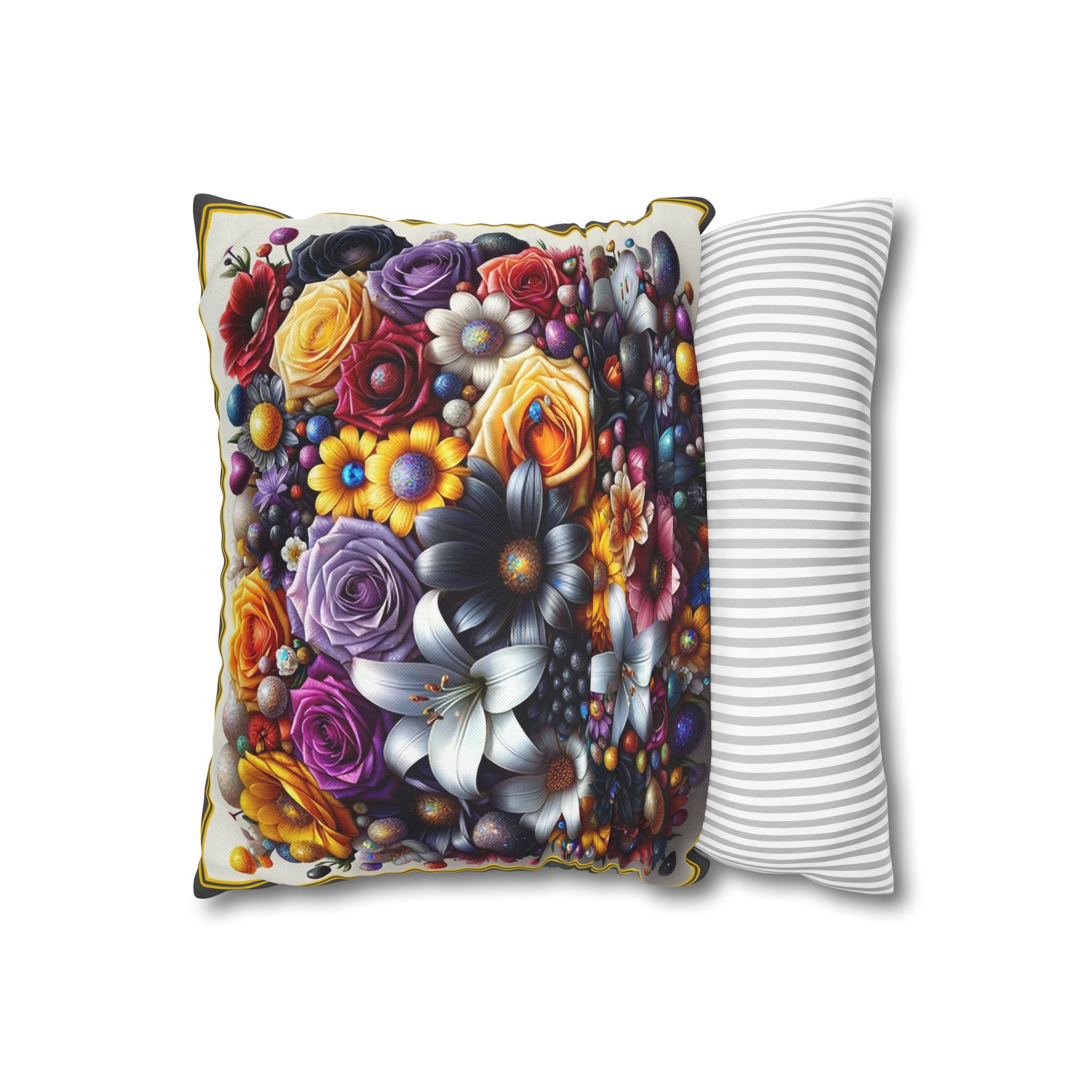 Colourful Bouquet (3) - Polyester Square Pillowcase