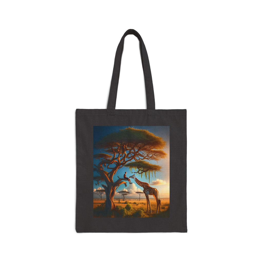 African Sunset Giraffe - Cotton Canvas Tote Bag