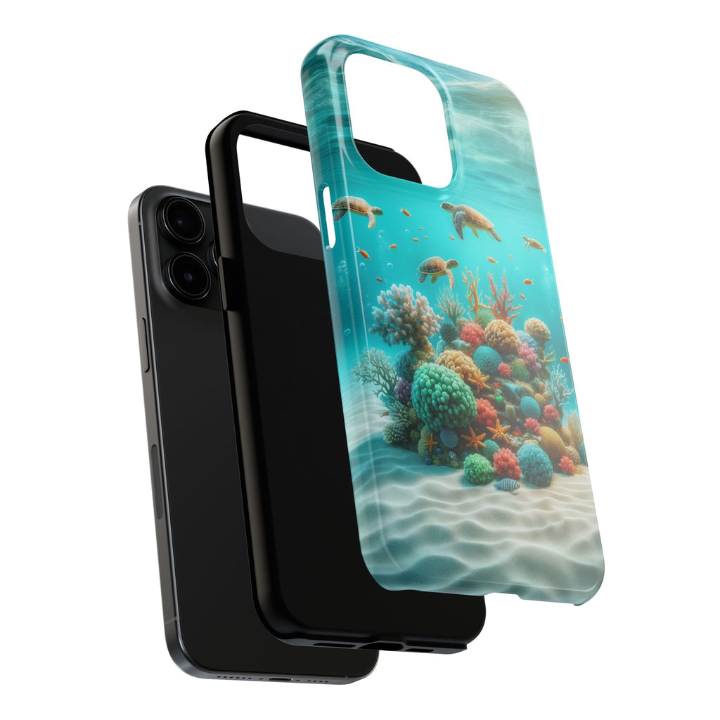 Phone Cases - Turtles on Coral Reef Design