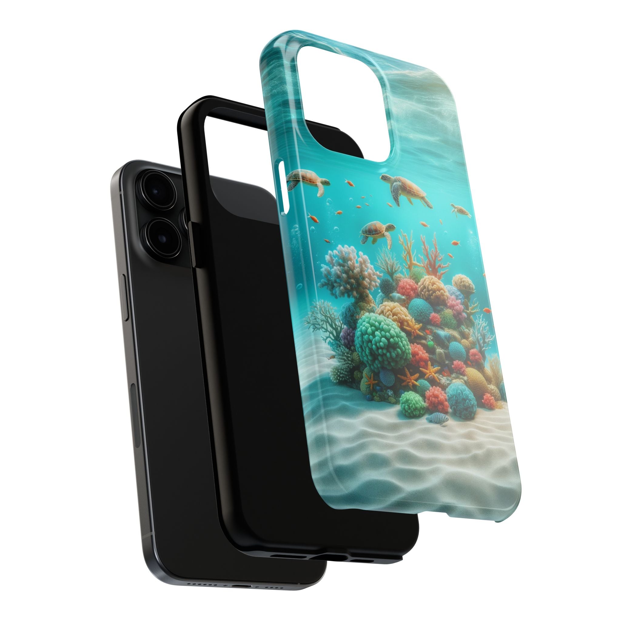 Phone Cases - Turtles on Coral Reef Design