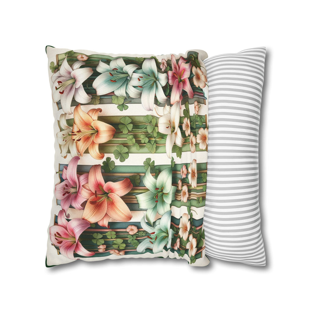 Lilies with little leaves - Polyester Square Pillowcase
