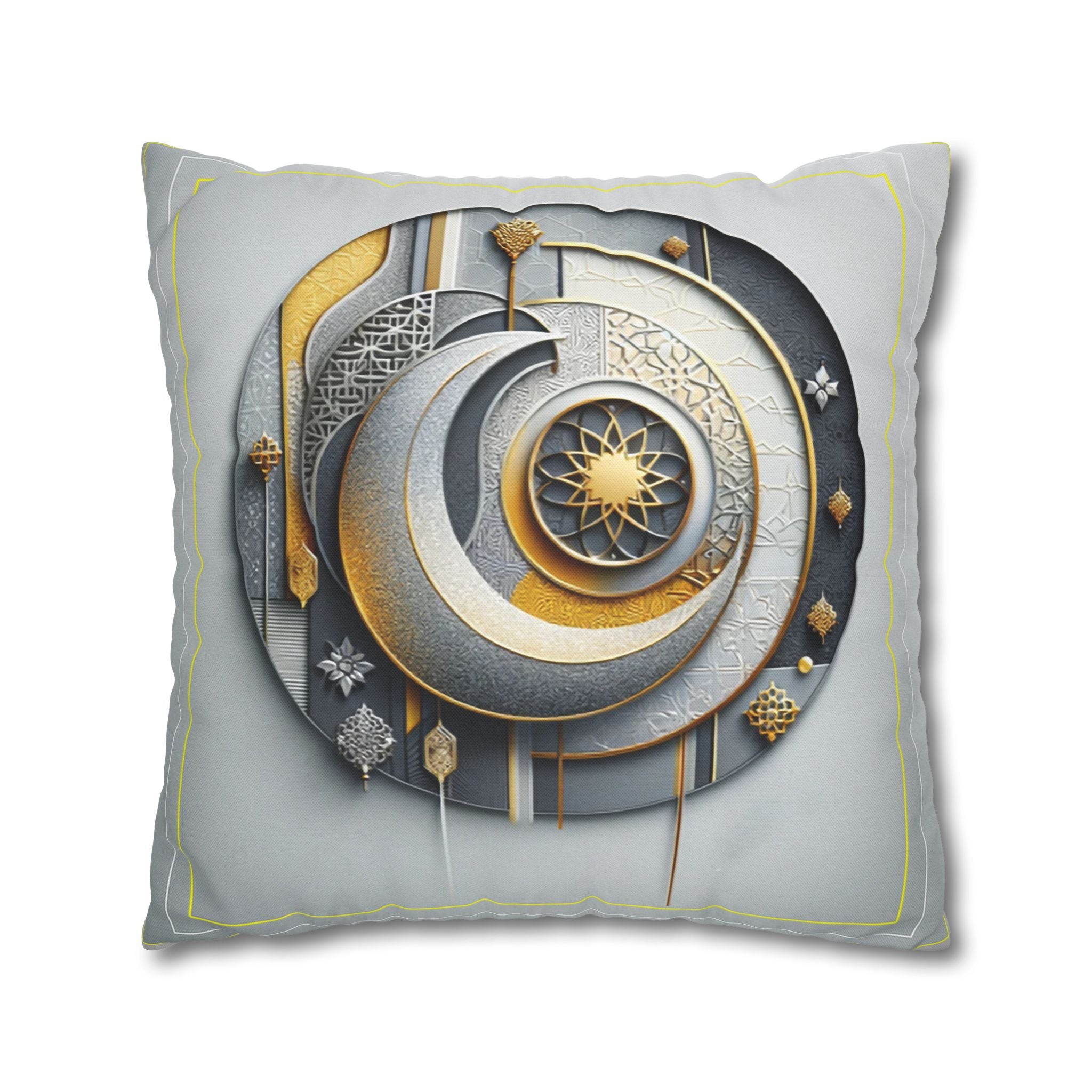 Islamic Art, Light-grey  - Polyester Square Pillowcase