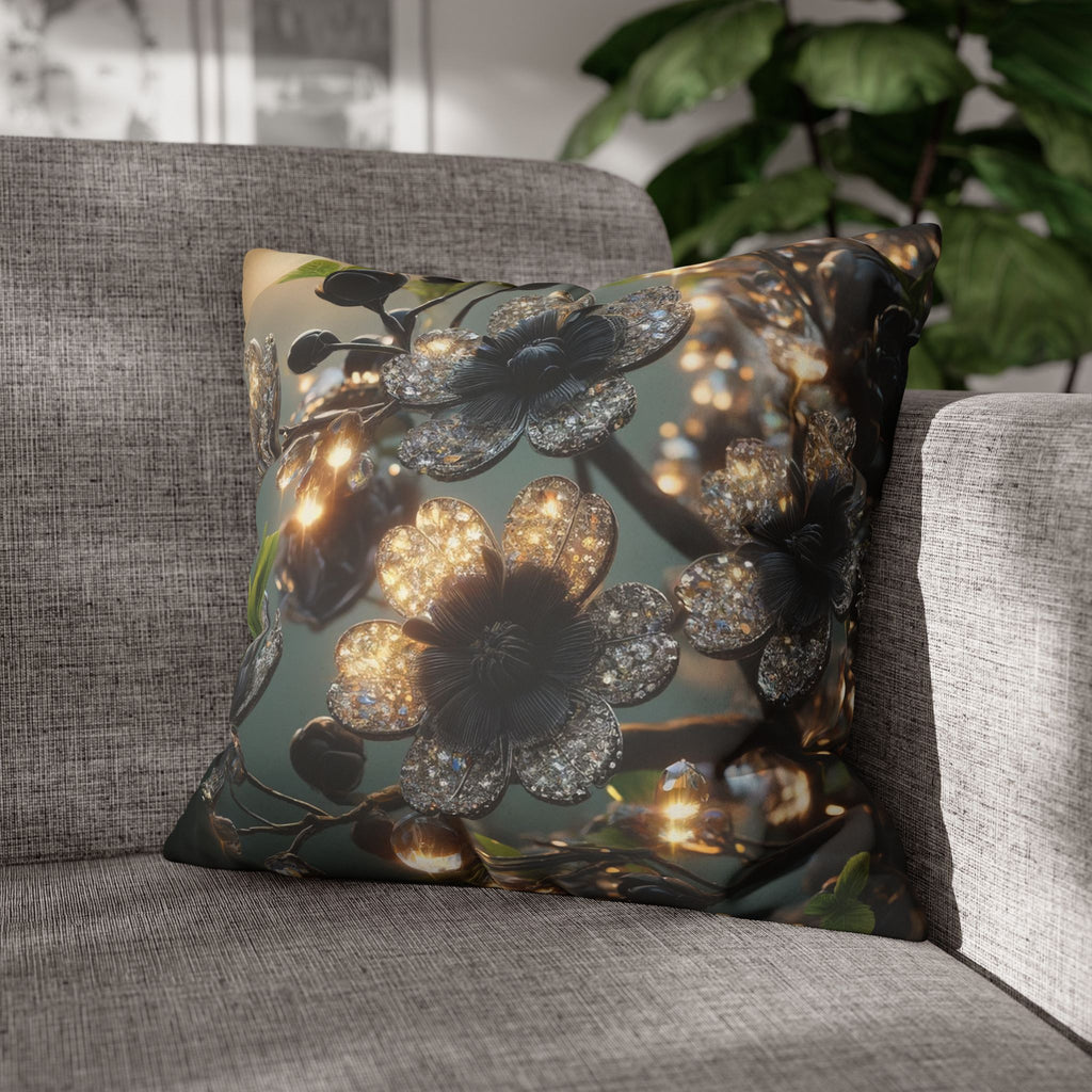 Shining diamond flowers - Suede Square Pillowcase