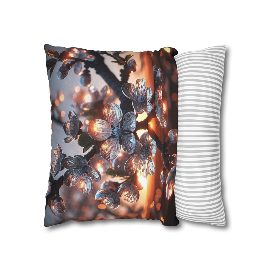 A branch full of white flowers - Polyester Square Pillowcase