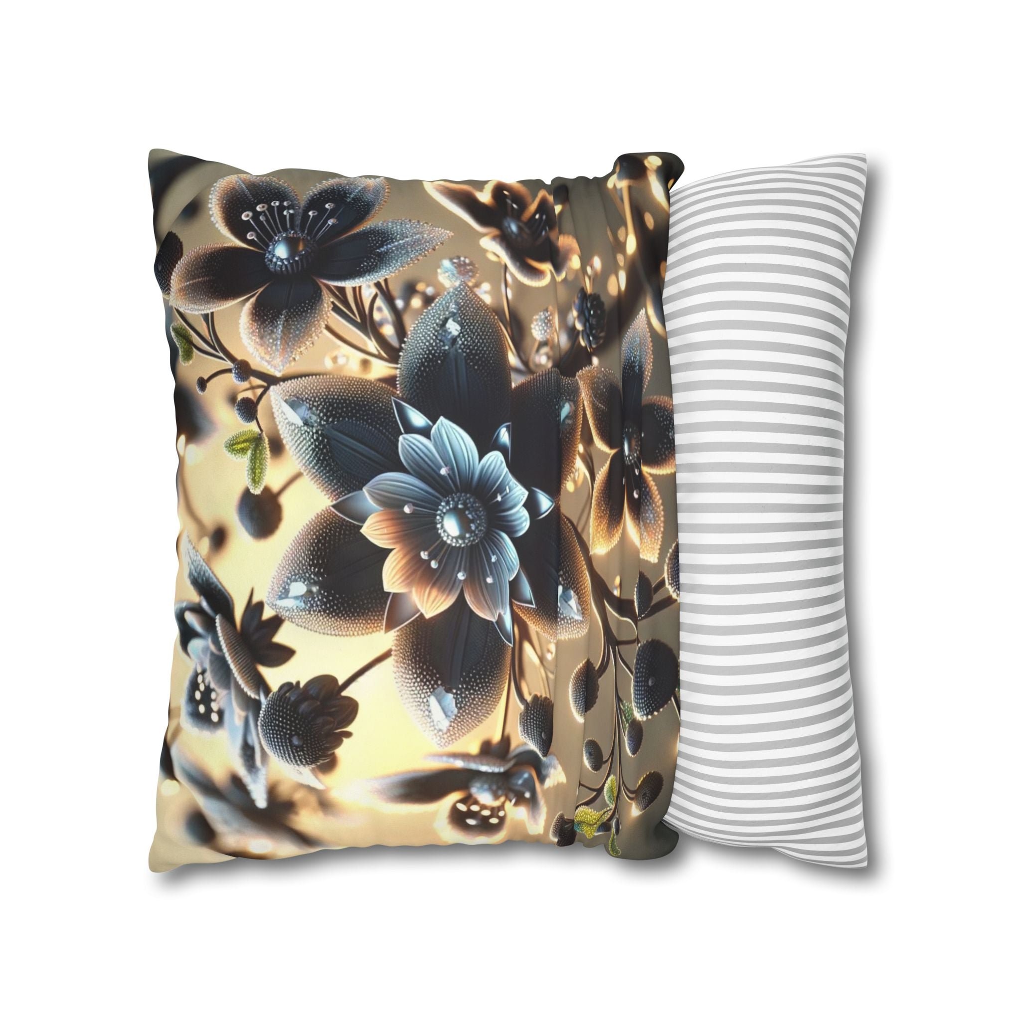A large black flower - Suede Square Pillowcase