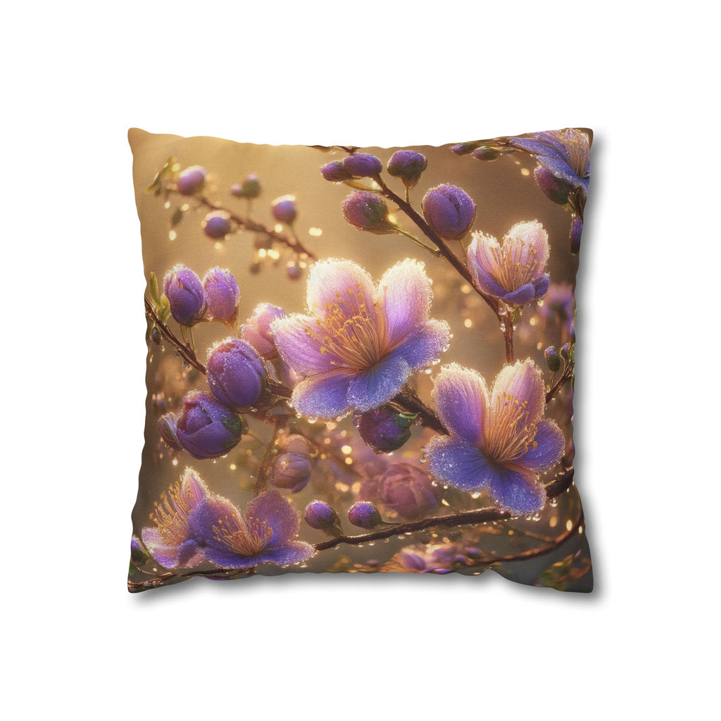 White-lavender flowers - Polyester Square Pillowcase