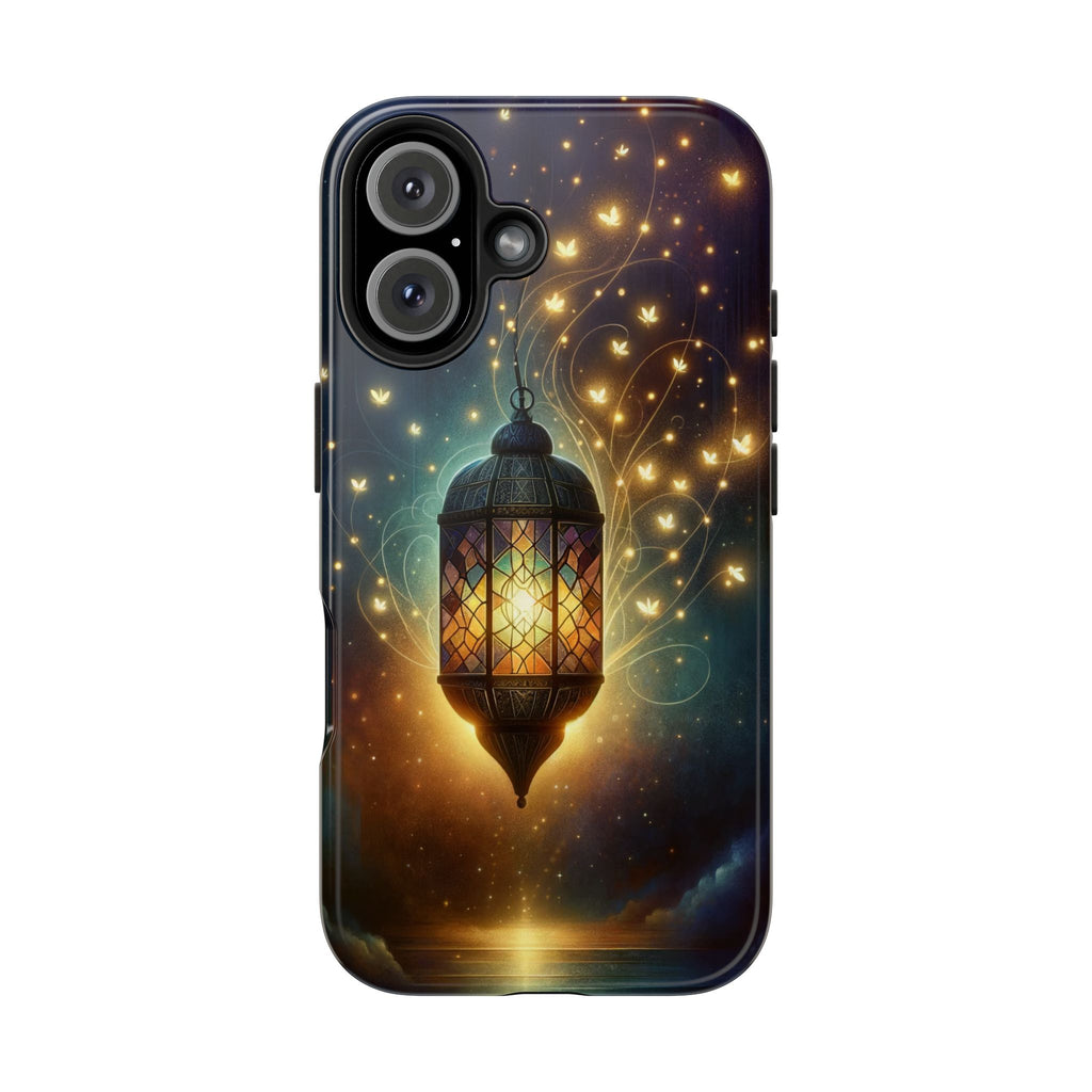 Fireflies around lamp - Tough Phone Case