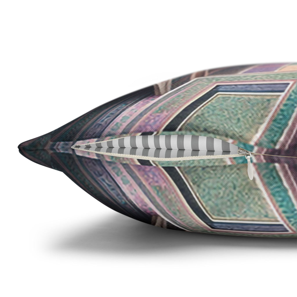 Persian art, grey-pink - Polyester Square Pillowcase