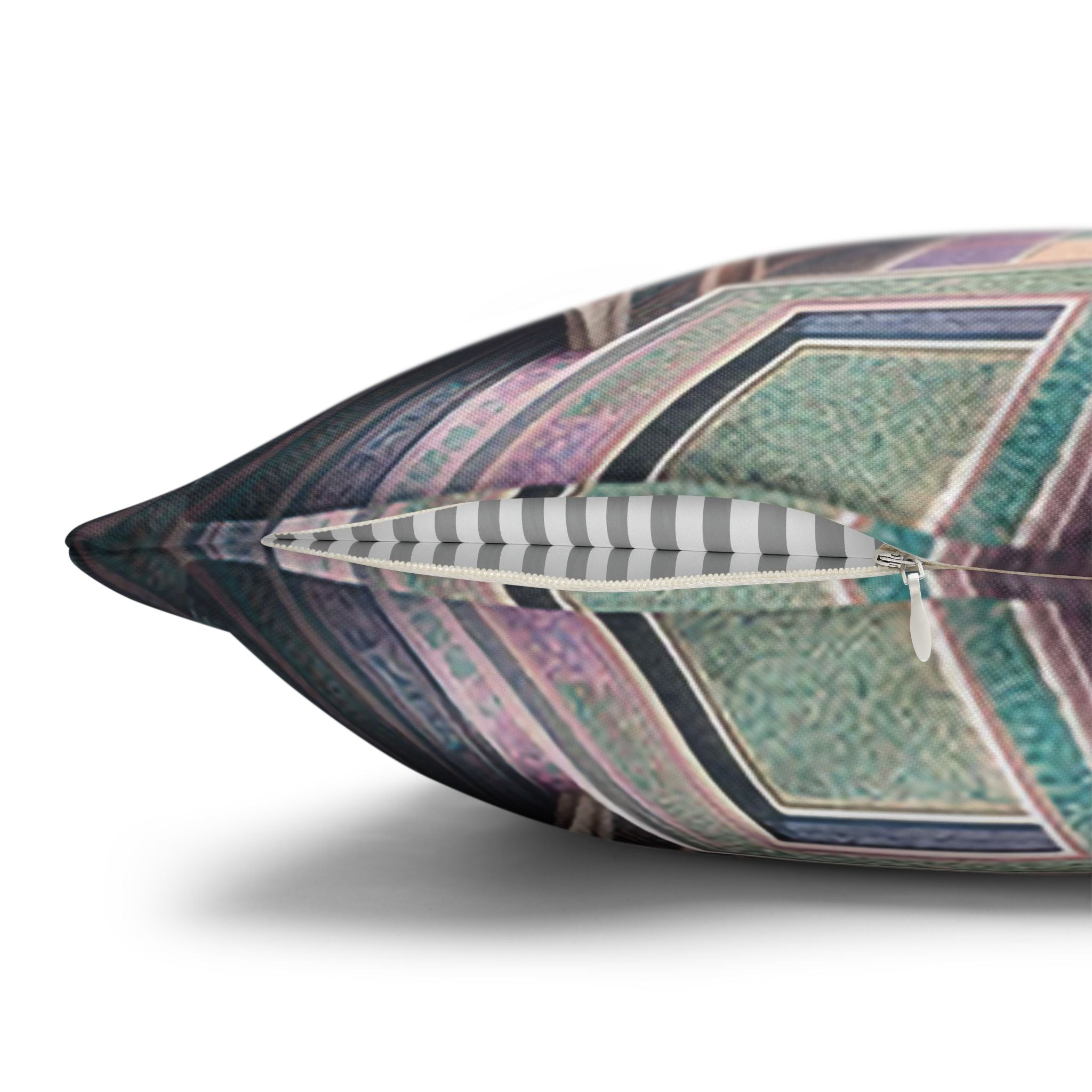 Persian art, grey-pink - Polyester Square Pillowcase