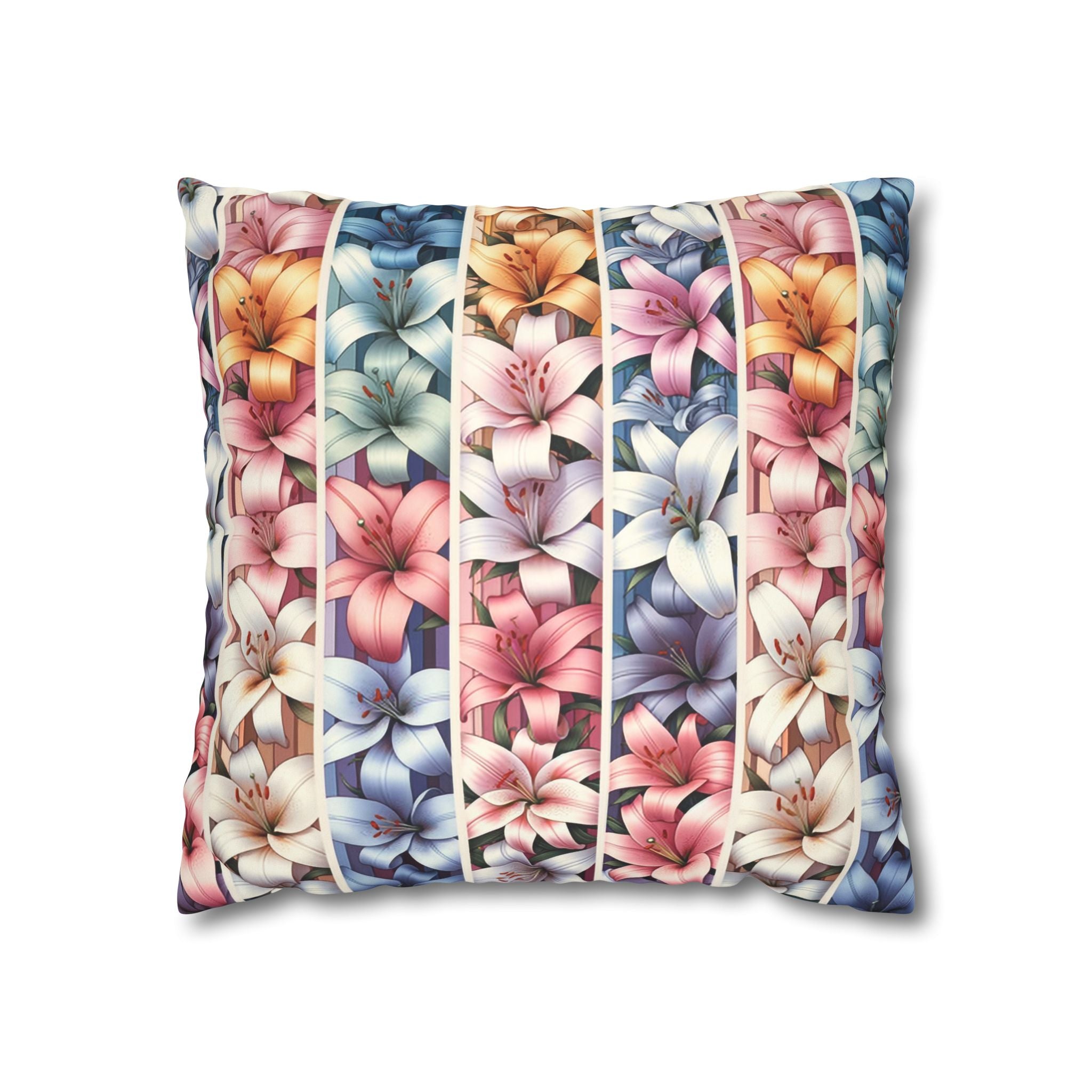 Lilies (in lines)- Suede Square Pillowcase