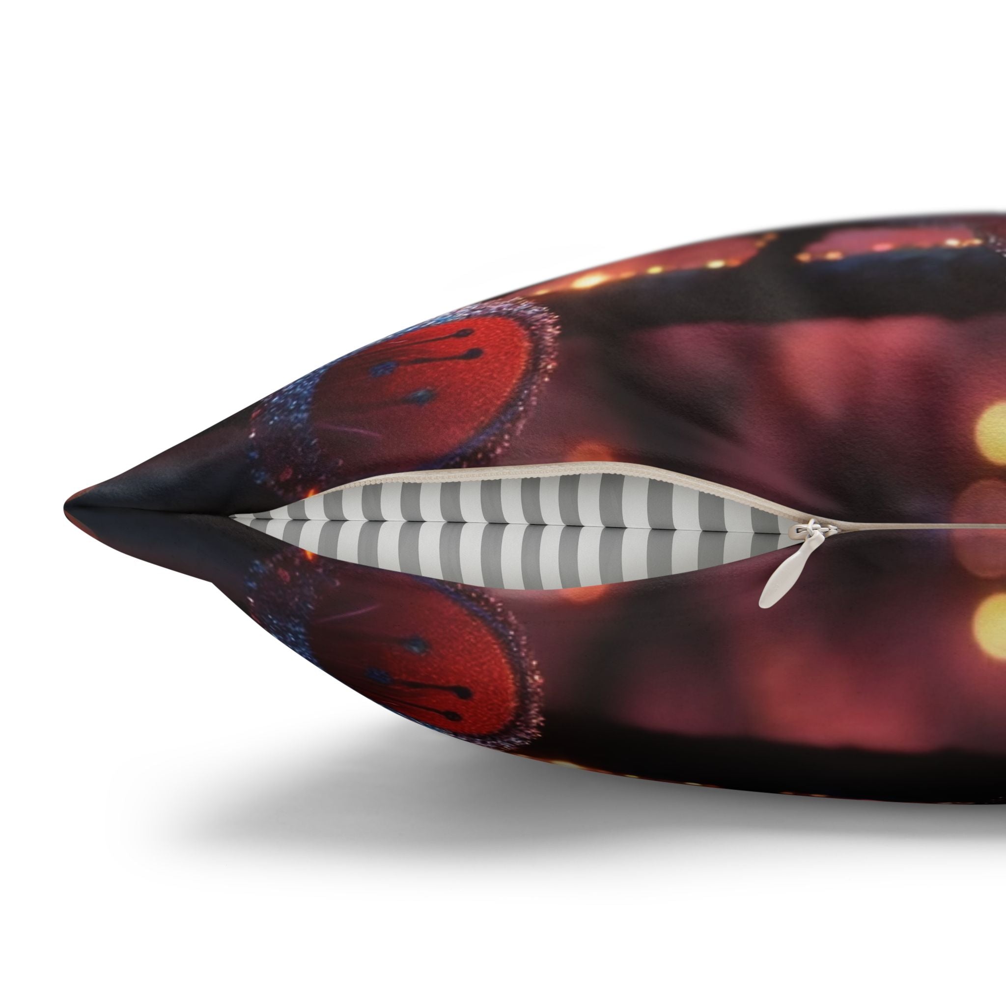 Pink diamond flowers (in sunset) - Suede Square Pillowcase