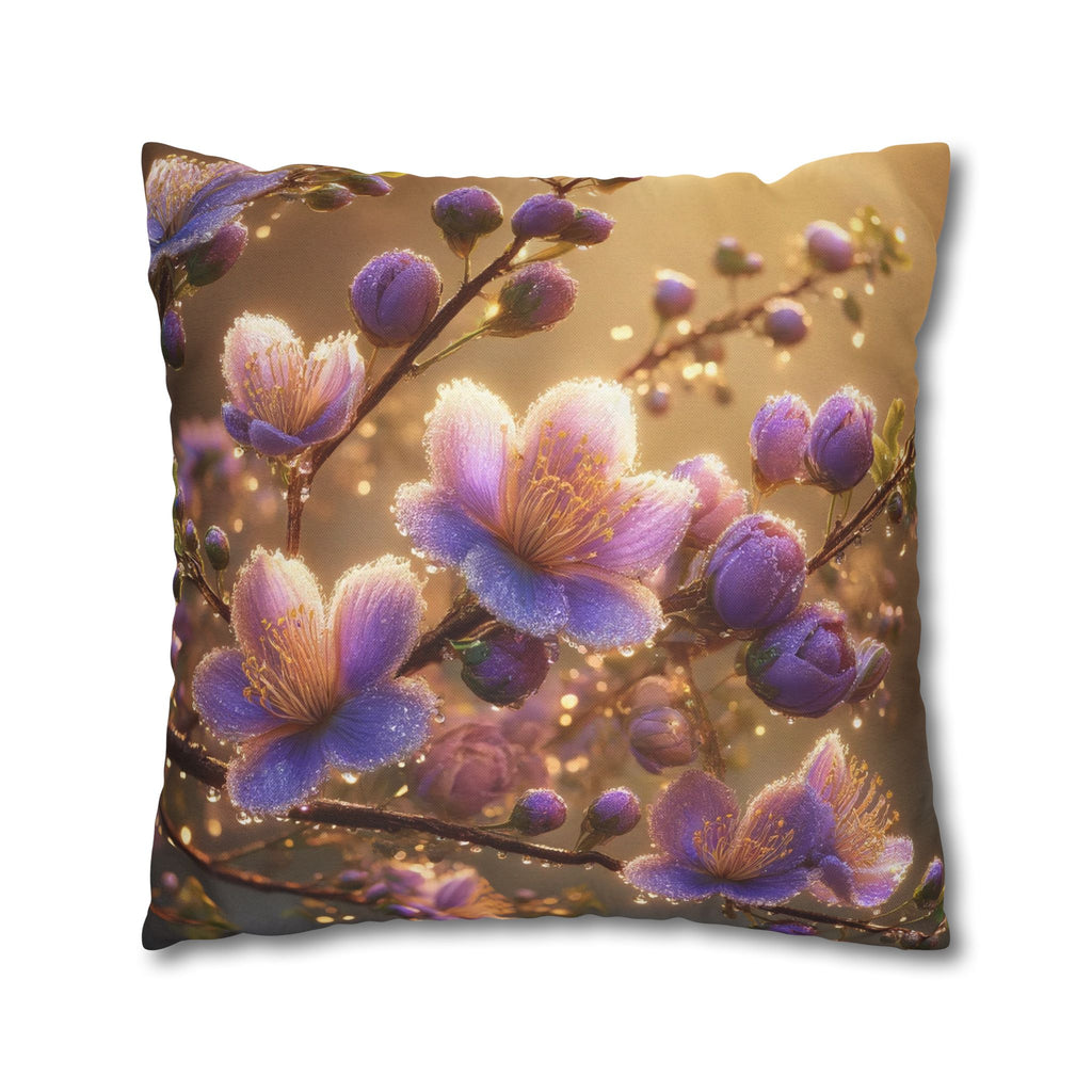 White-lavender flowers - Polyester Square Pillowcase