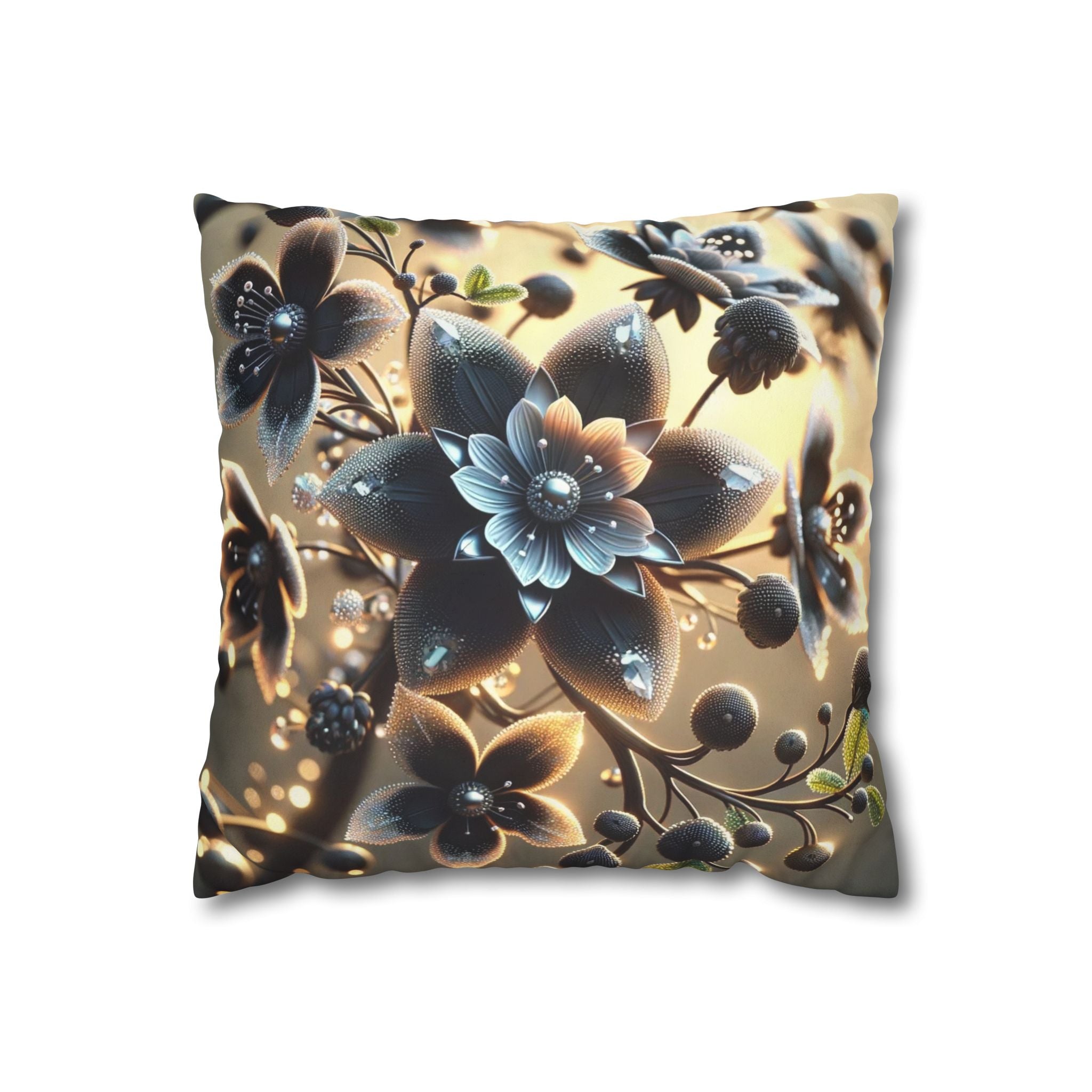 A large black flower - Suede Square Pillowcase