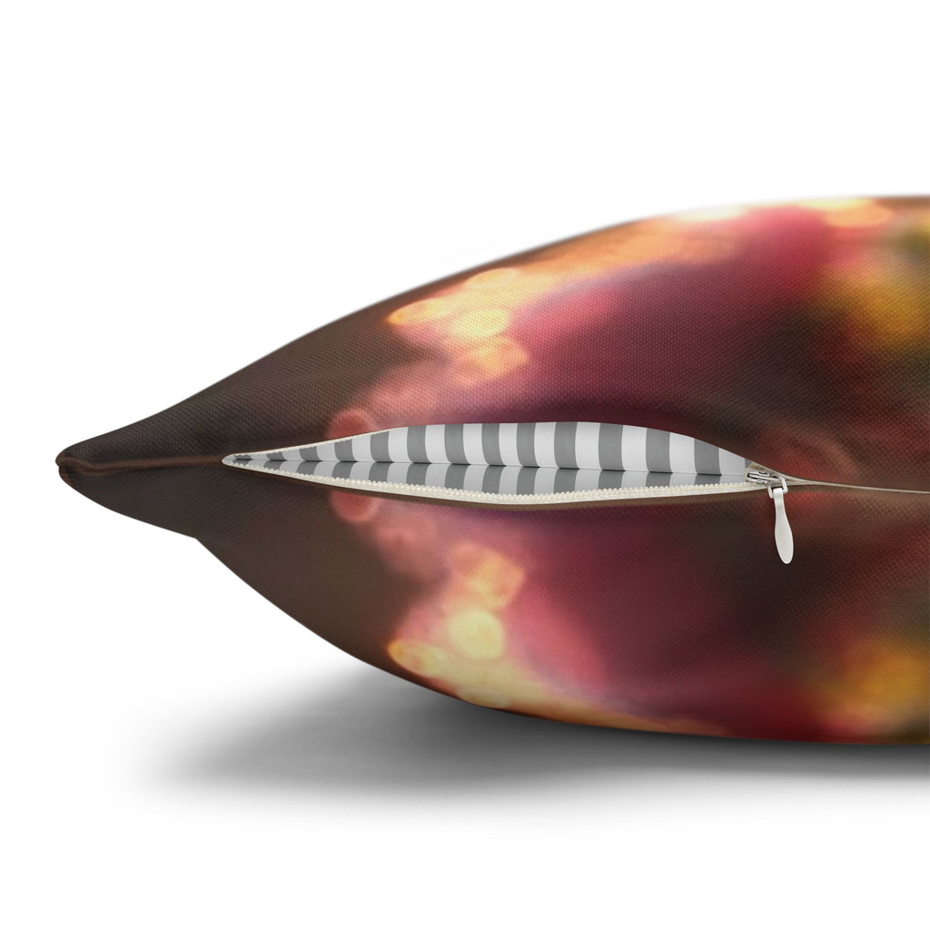 Large Pink diamond flowers - Polyester Square Pillowcase