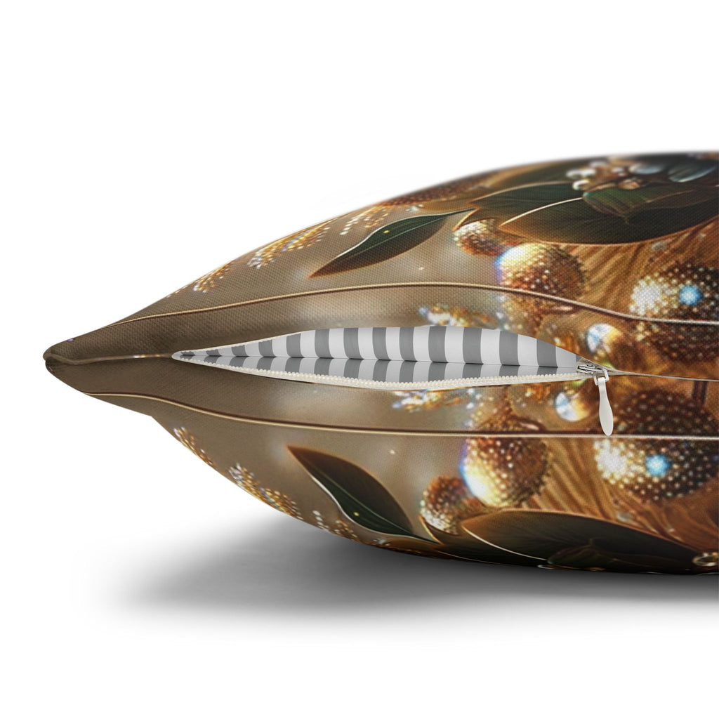 Black-golden Bouquet (2) - Polyester Square Pillowcase