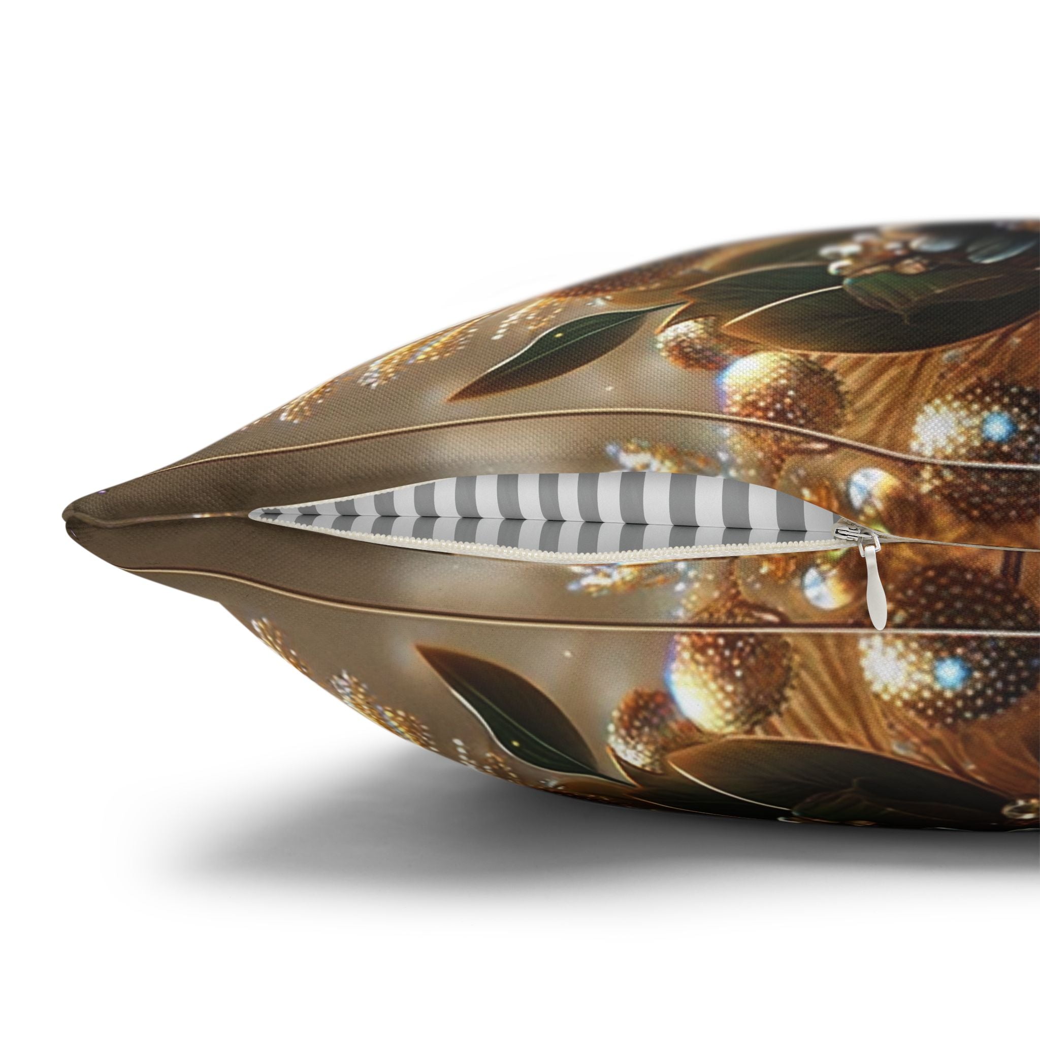 Black-golden Bouquet (2) - Polyester Square Pillowcase