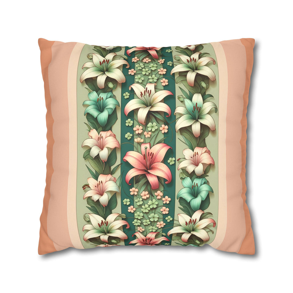 Pastel coloured Lilies - Suede Square Pillowcase