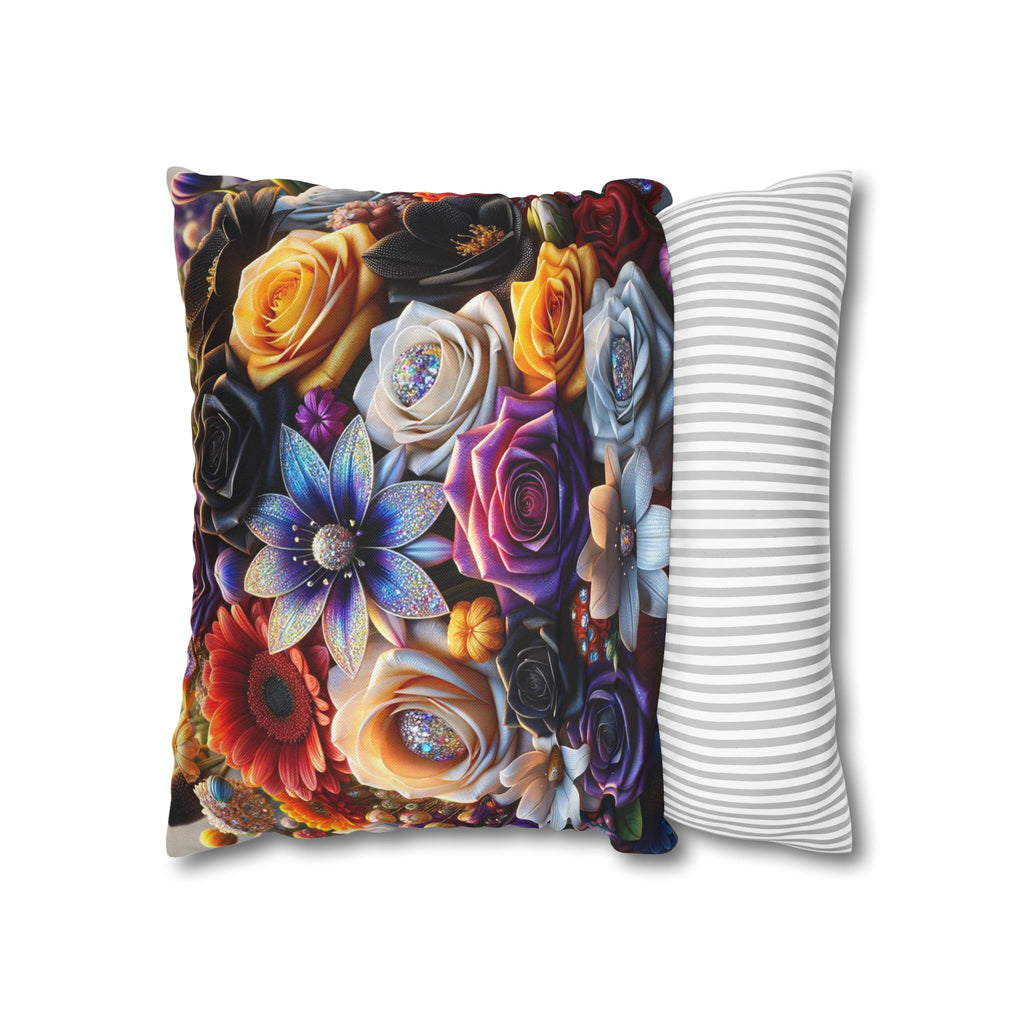 Colourful Bouquet (big flowers) - Polyester Square Pillowcase