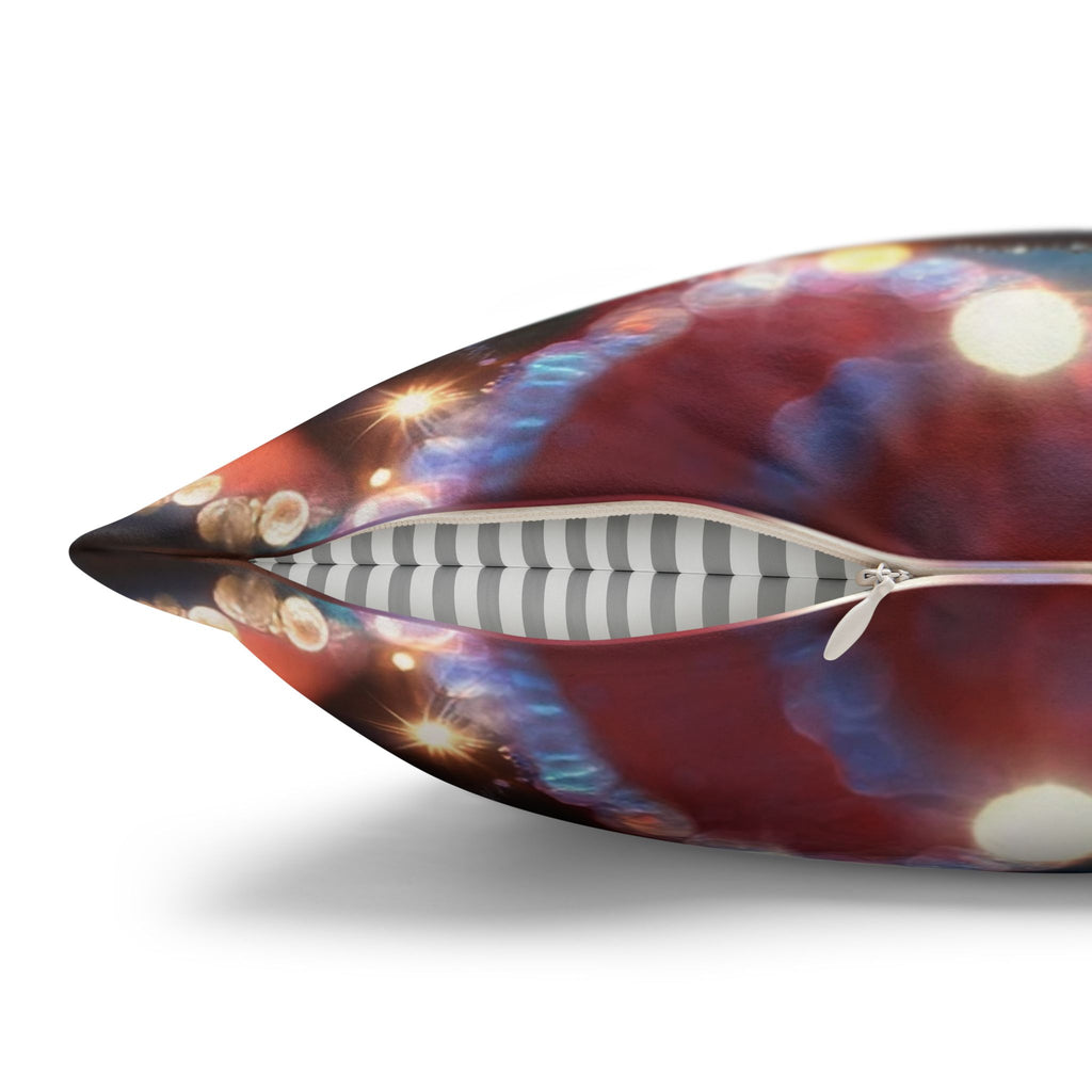 Red diamond flowers (in sun rise) - Suede Square Pillowcase