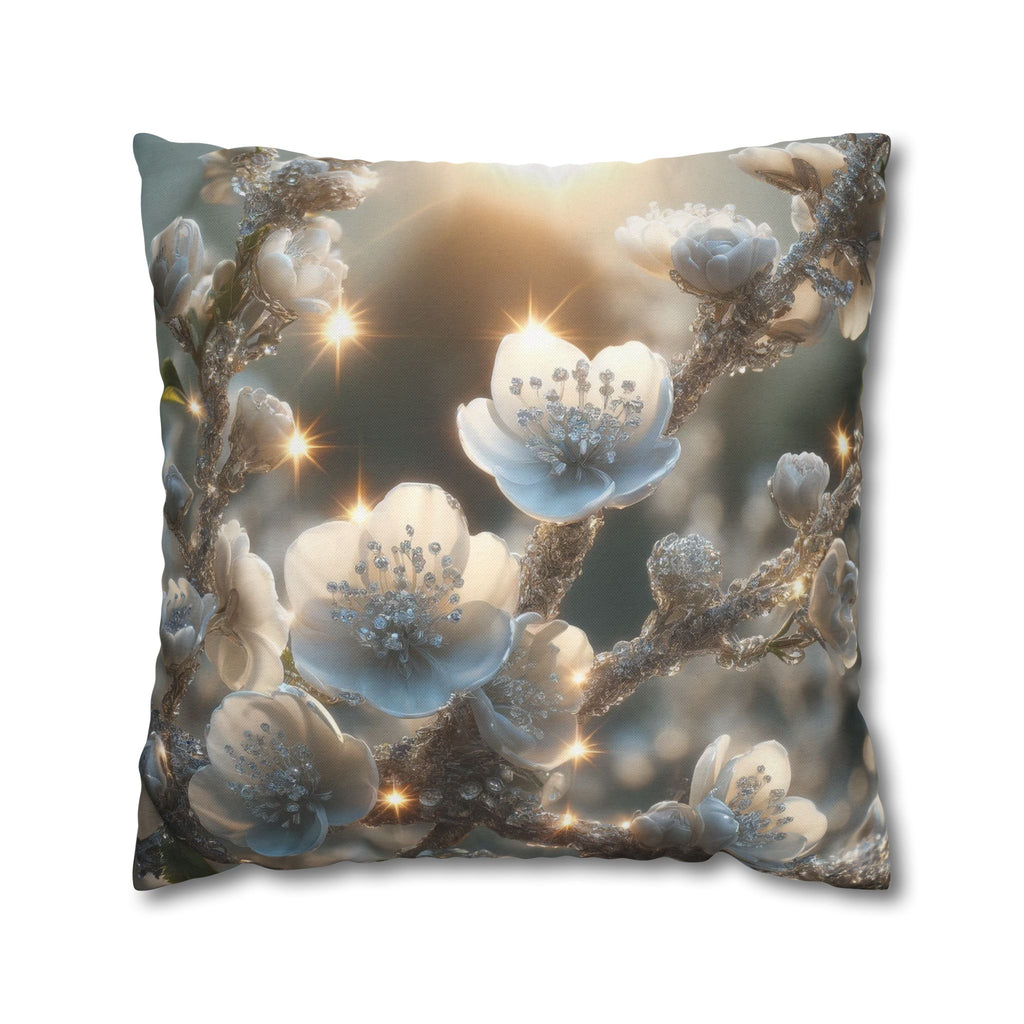 Small white flowers - Polyester Square Pillowcase