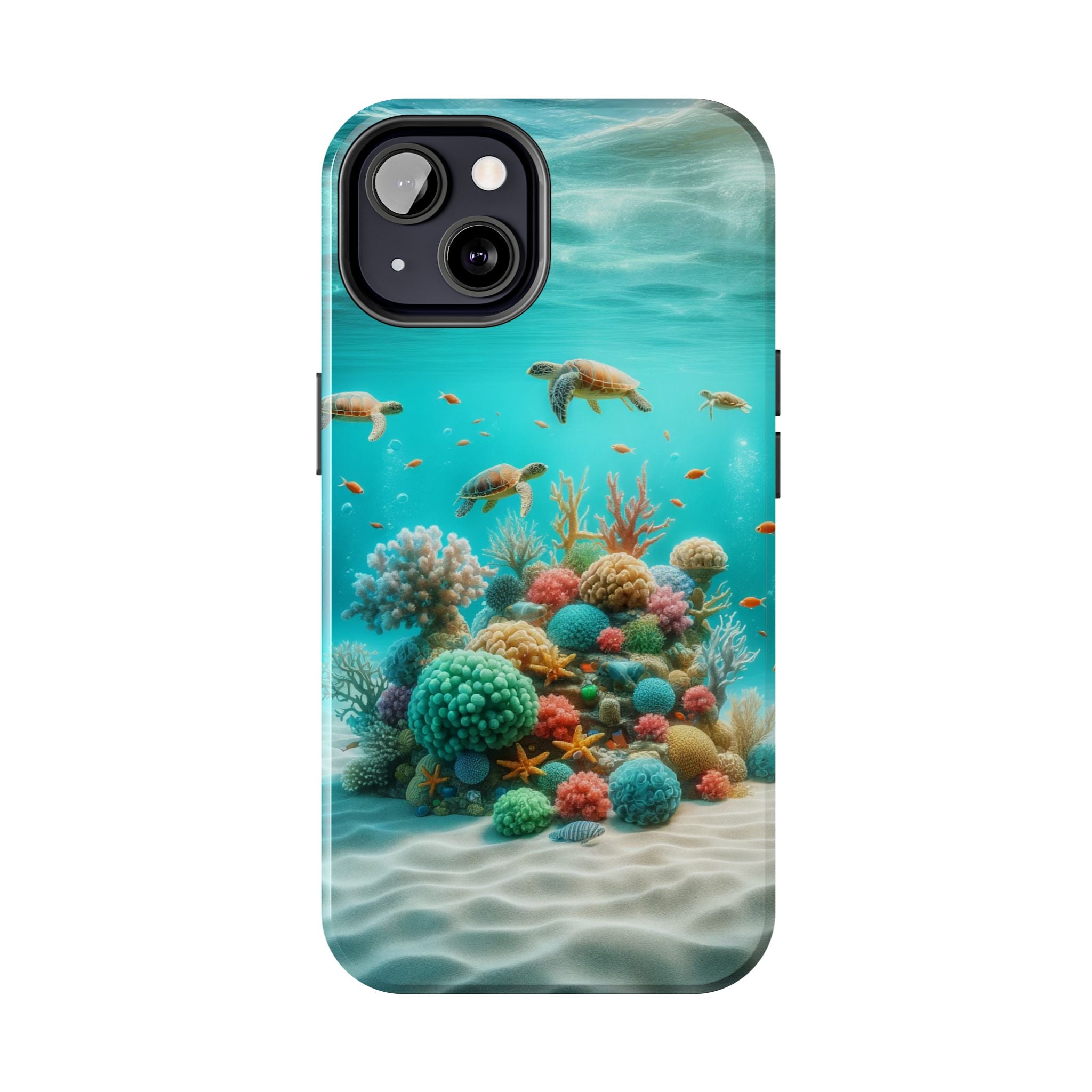 Phone Cases - Turtles on Coral Reef Design