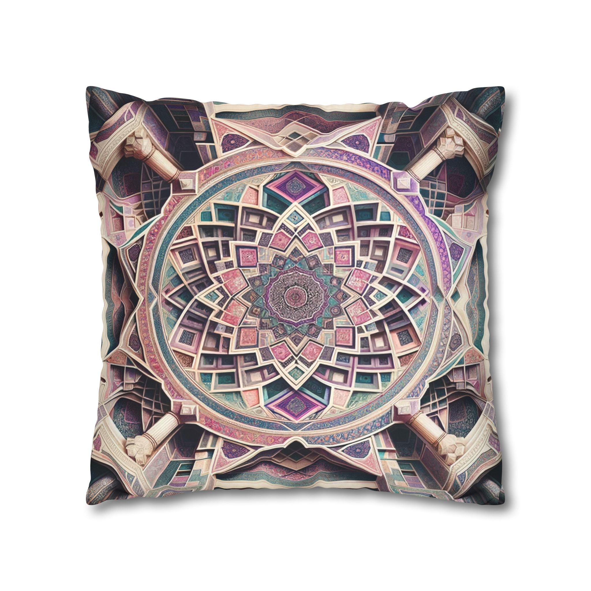 Persian Art (purple-grey) - Suede Square Pillowcase