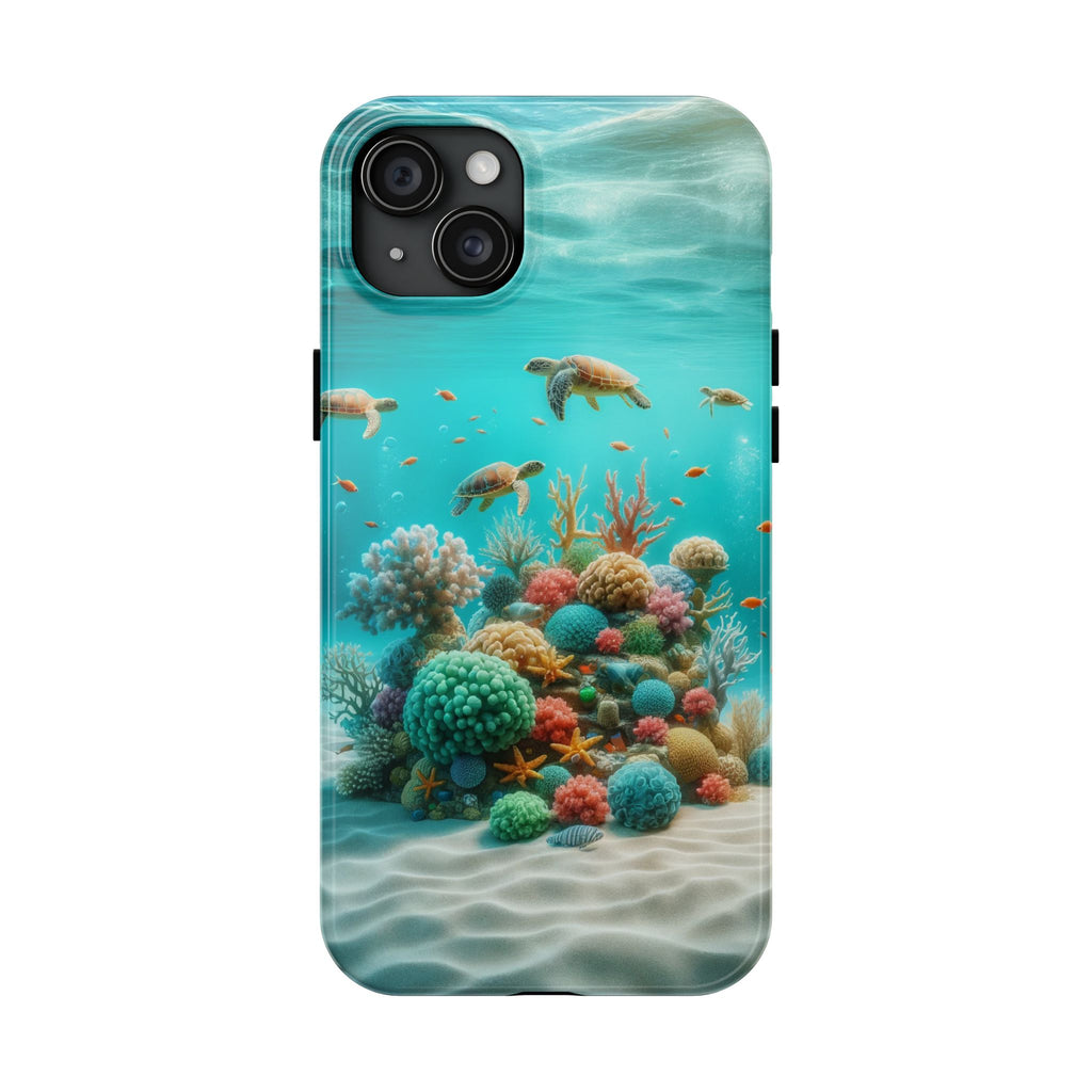 Phone Cases - Turtles on Coral Reef Design