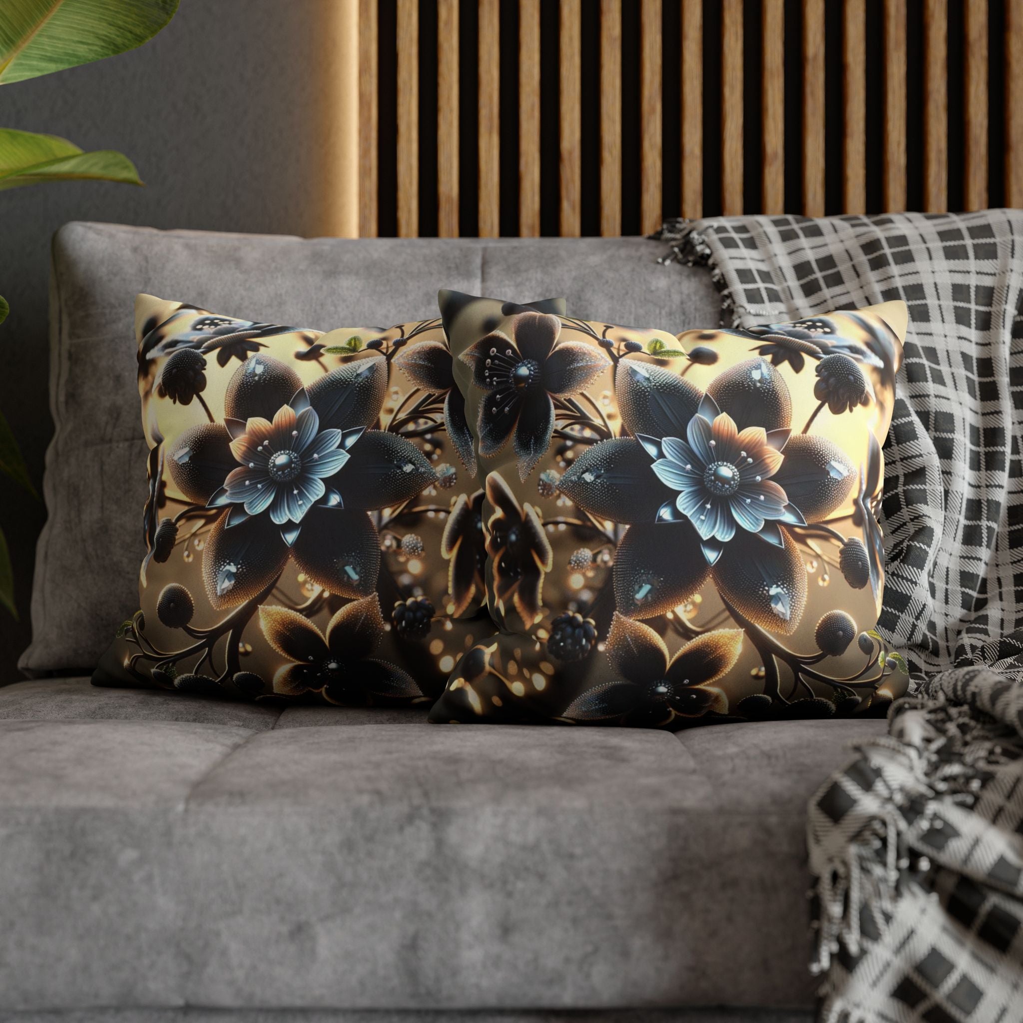 A large black flower - Suede Square Pillowcase