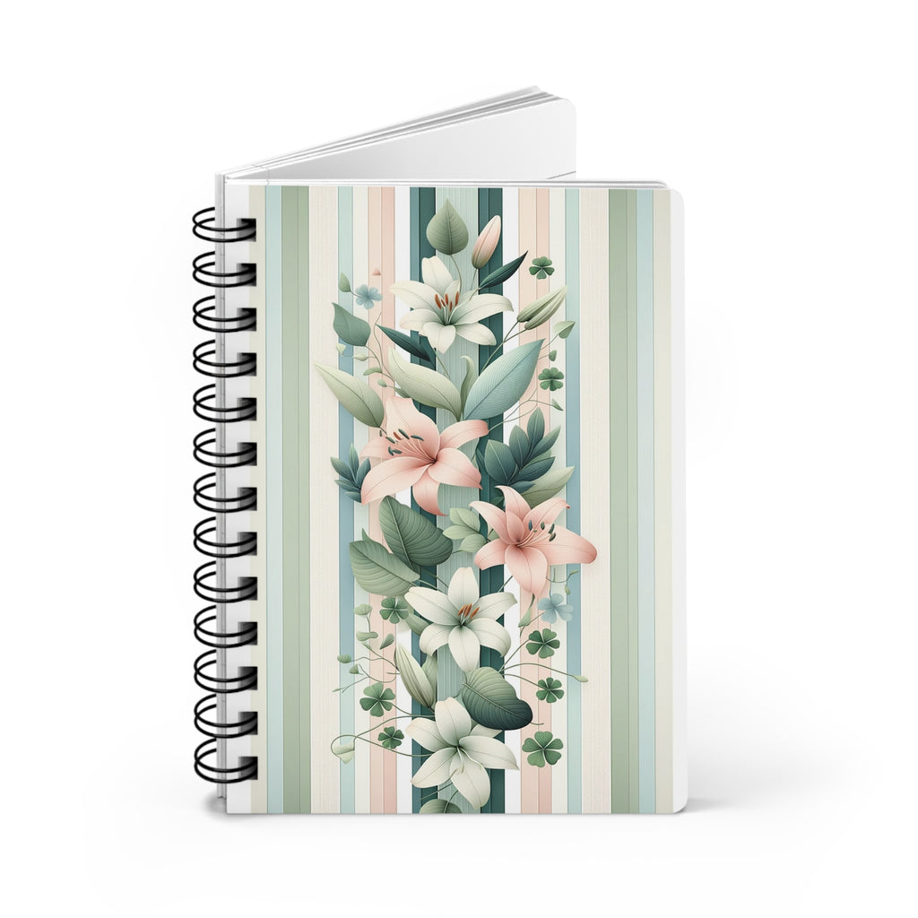 Bouquet of lilies with stripes - Spiral Notebook