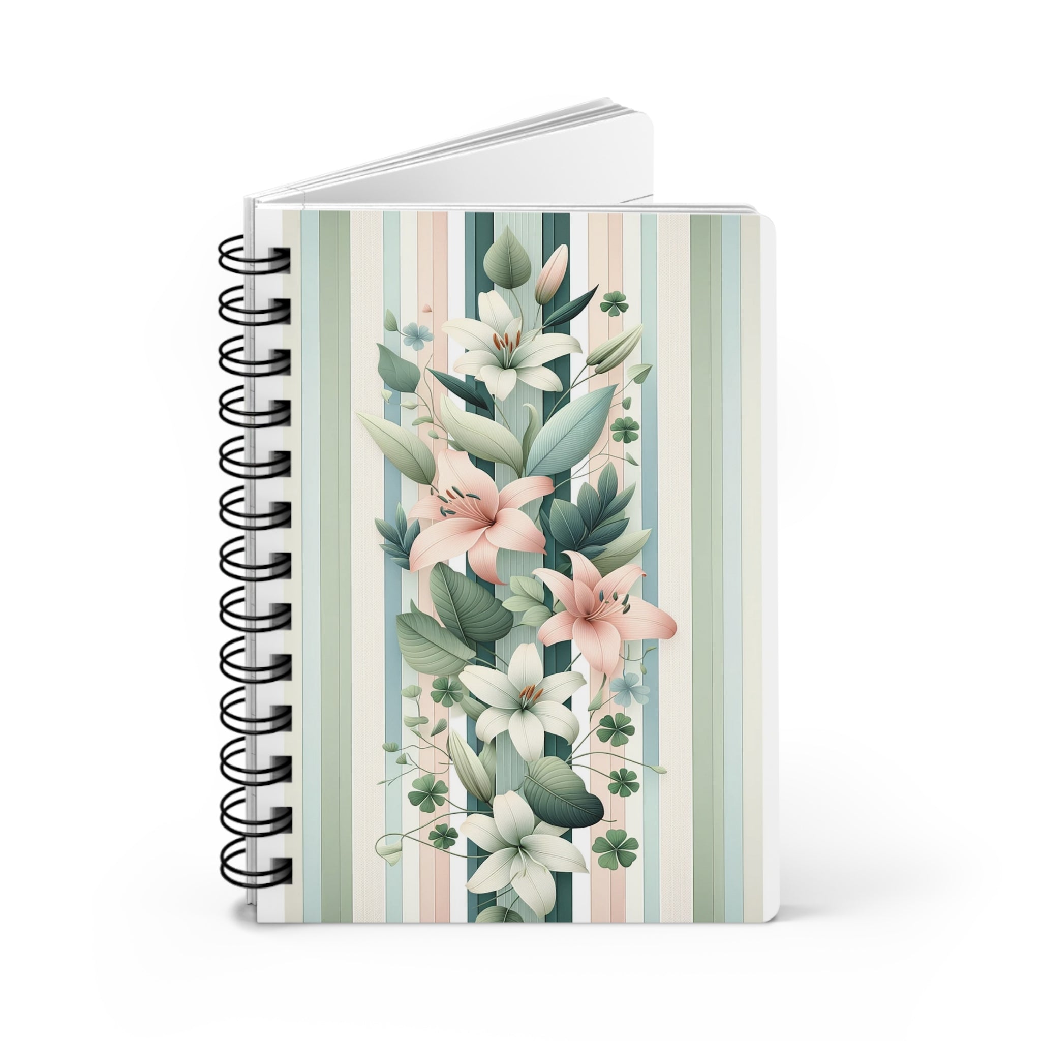 Bouquet of lilies with stripes - Spiral Notebook