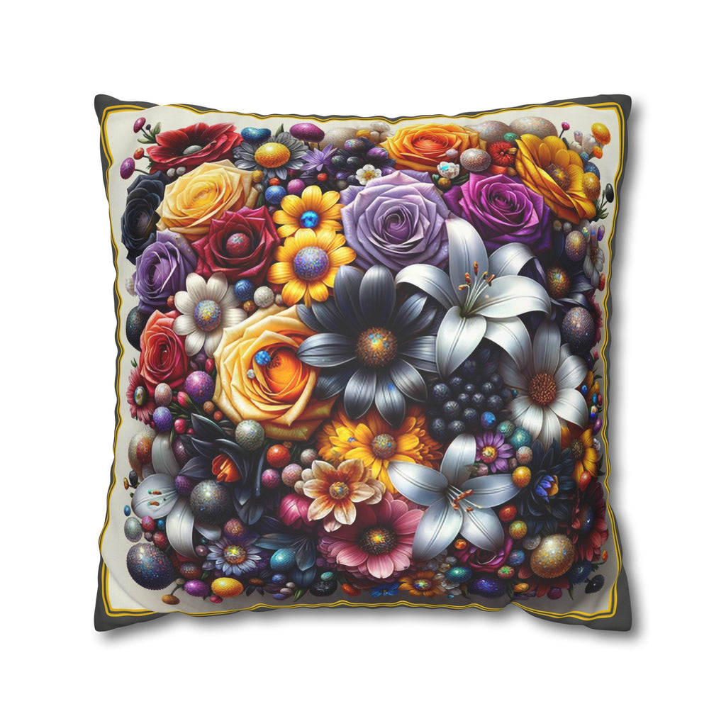 Colourful Bouquet (3) - Suede Square Pillowcase